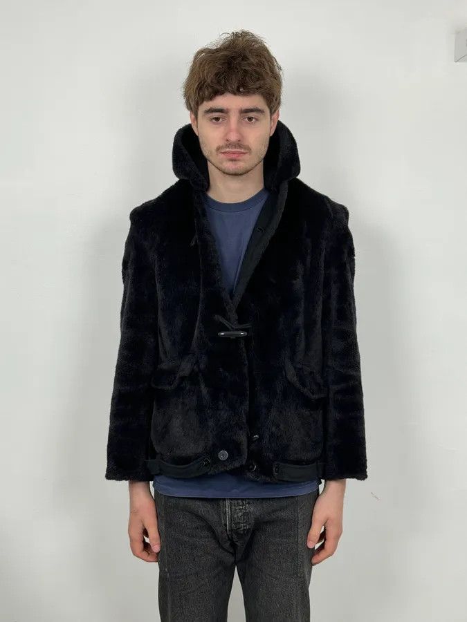 Emporio Armani 1990s Emporio Armani Black Reversible Faux Fur Coat Size XS / US 0-2 / IT 36-38 - 3 Thumbnail