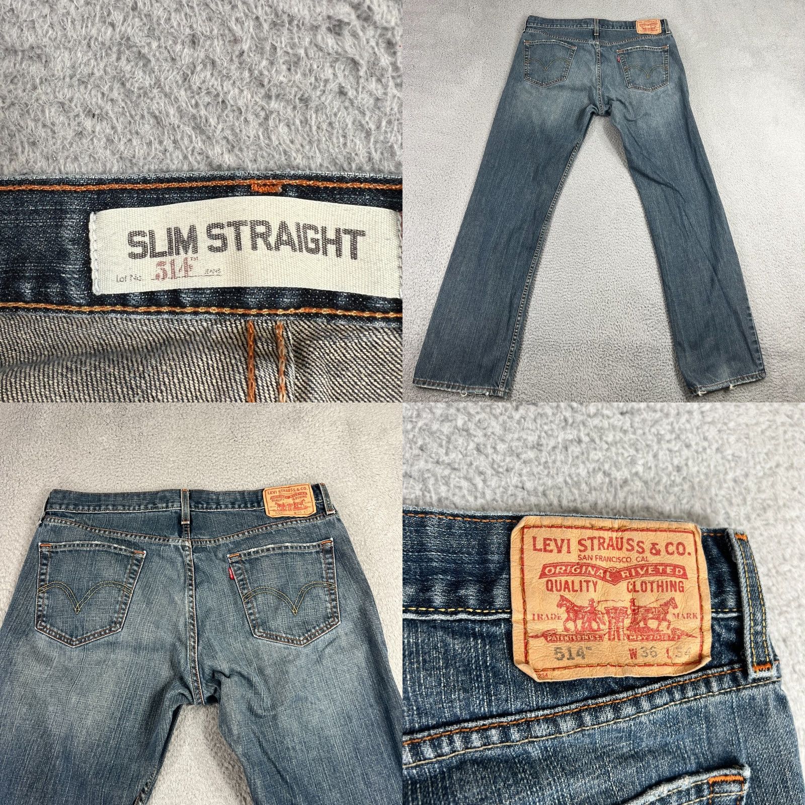 Levi's VINTAGE Levi's 514 Jeans Men 36x34 Slim Straight Medium Wash Cotton Size US 36 / EU 52 - 8 Thumbnail