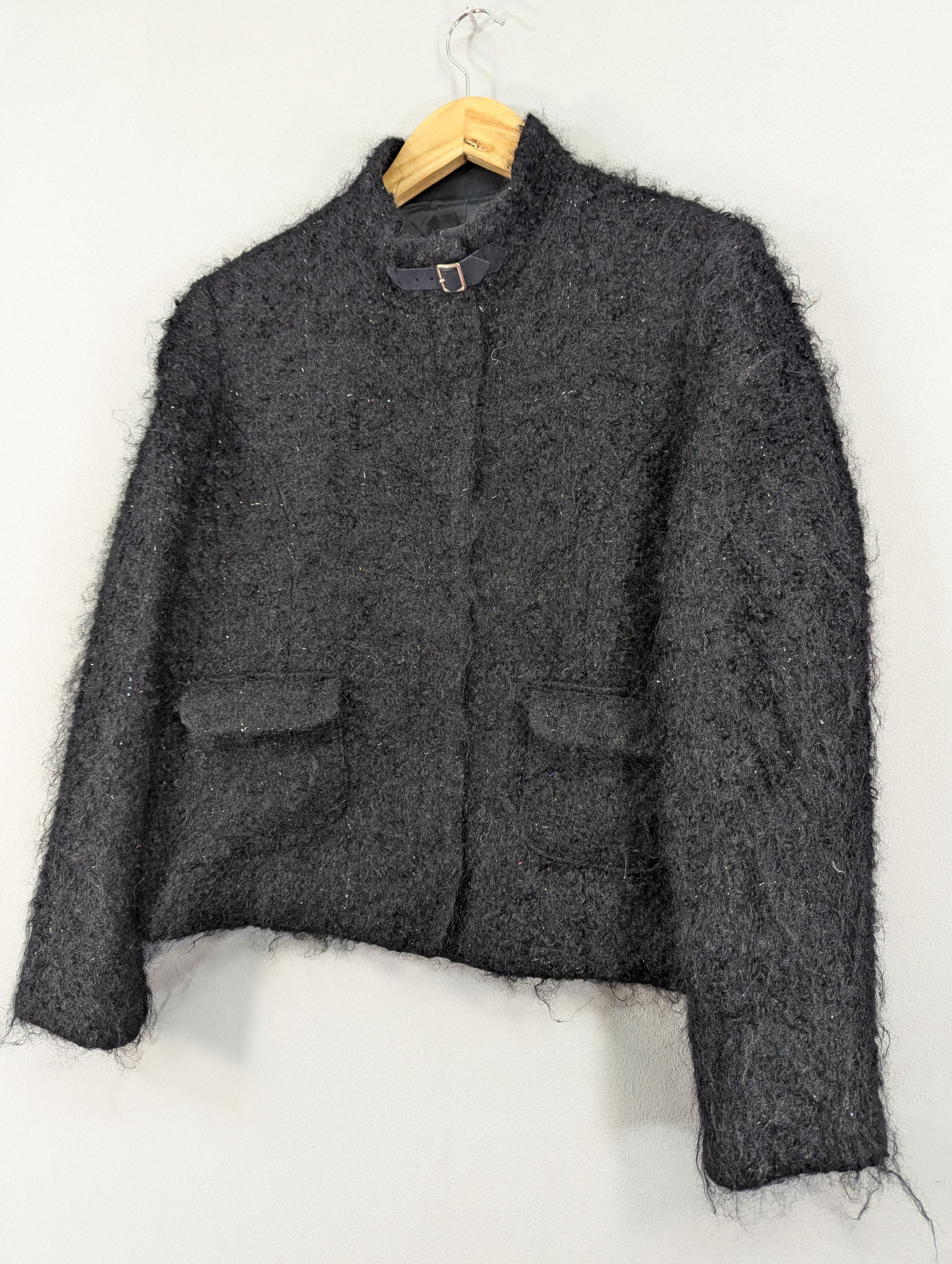 Designer × Japanese Brand × Linea Linea Urbano Hair Zipper Cropped Black Jacket Ifsixwasnine Size L / US 10 / IT 46 - 2 Thumbnail