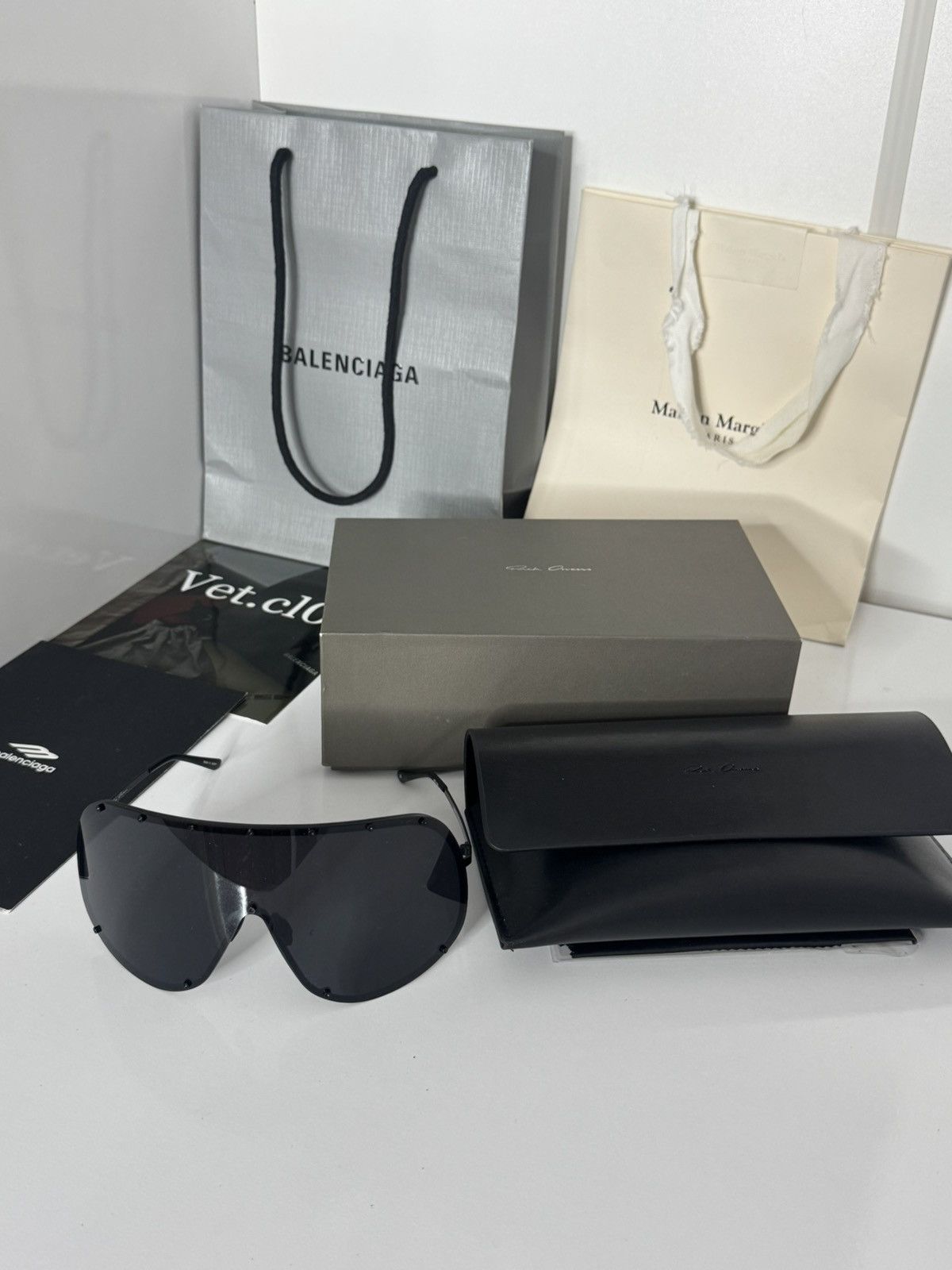 Rick Owens ✅ Rick Owens Mask Sunglasses Black Black Size ONE SIZE - 1 Thumbnail