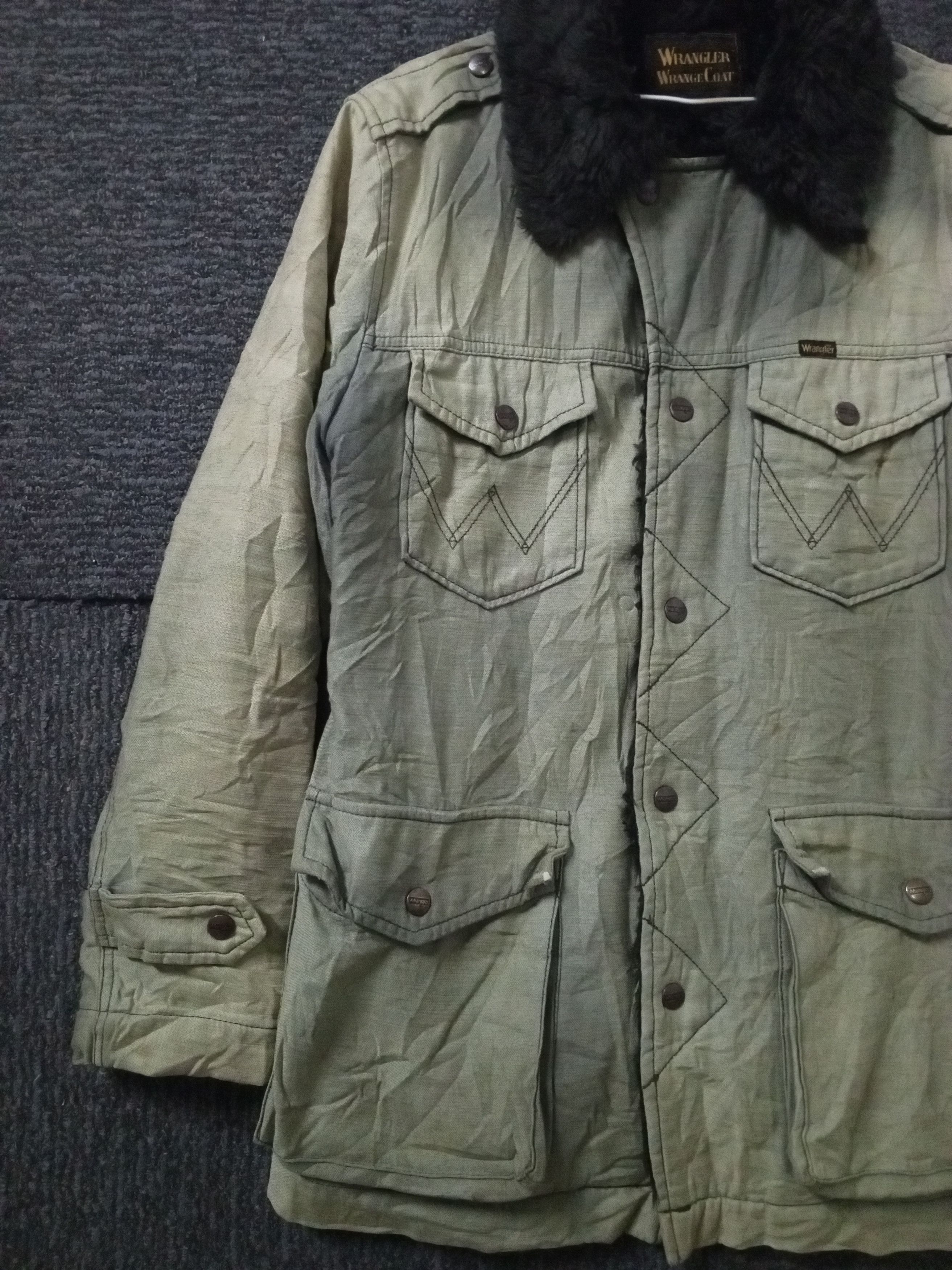 Wrangler Vtg Worn Faded Wrangler WrangeCoat Fleece Inside Jacket Size US M / EU 48-50 / 2 - 2 Thumbnail