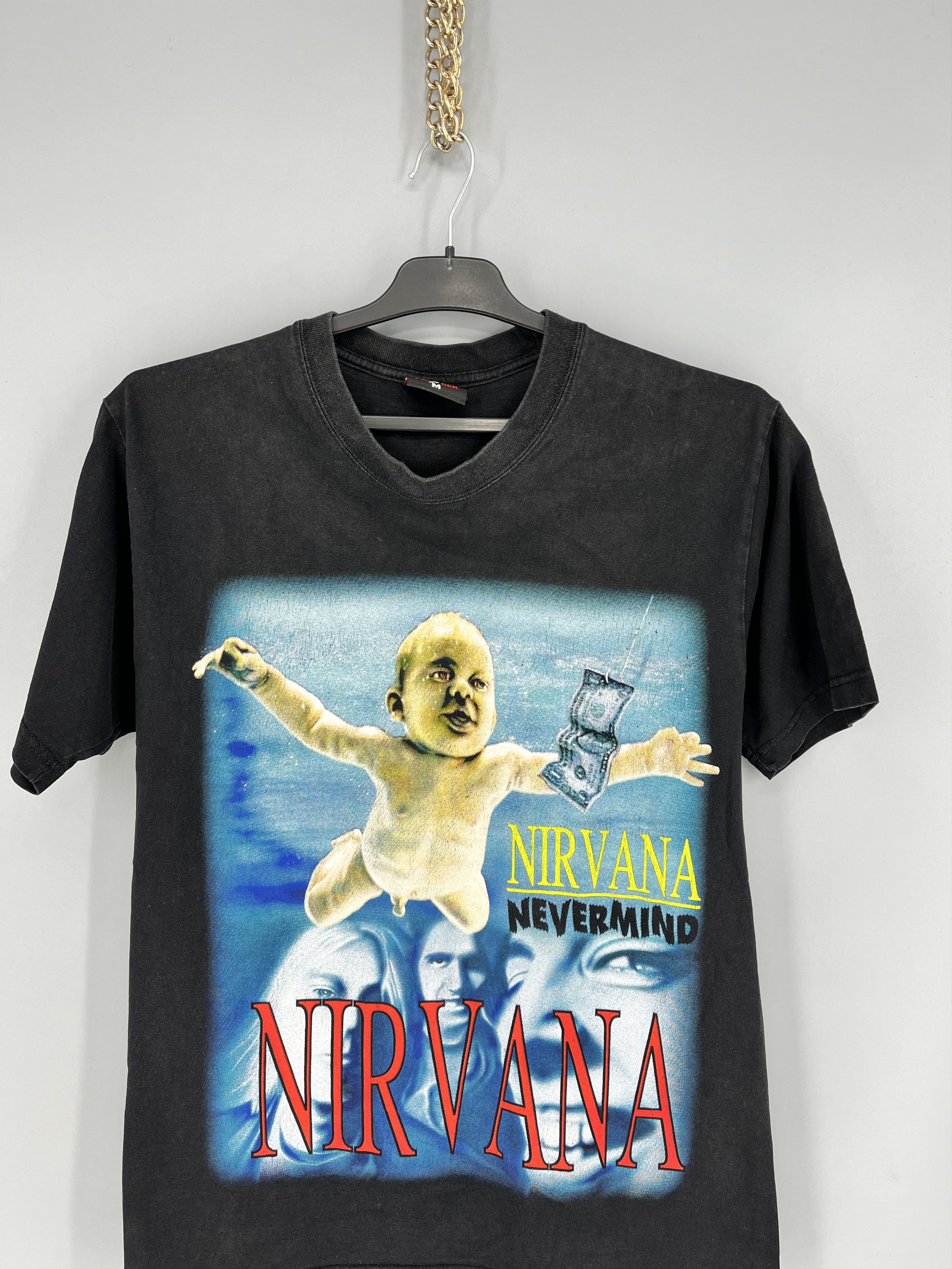 Band Tees Vintage Nirvana NEVERMIND Bootleg Band Shirt Size US M / EU 48-50 / 2 - 6 Thumbnail