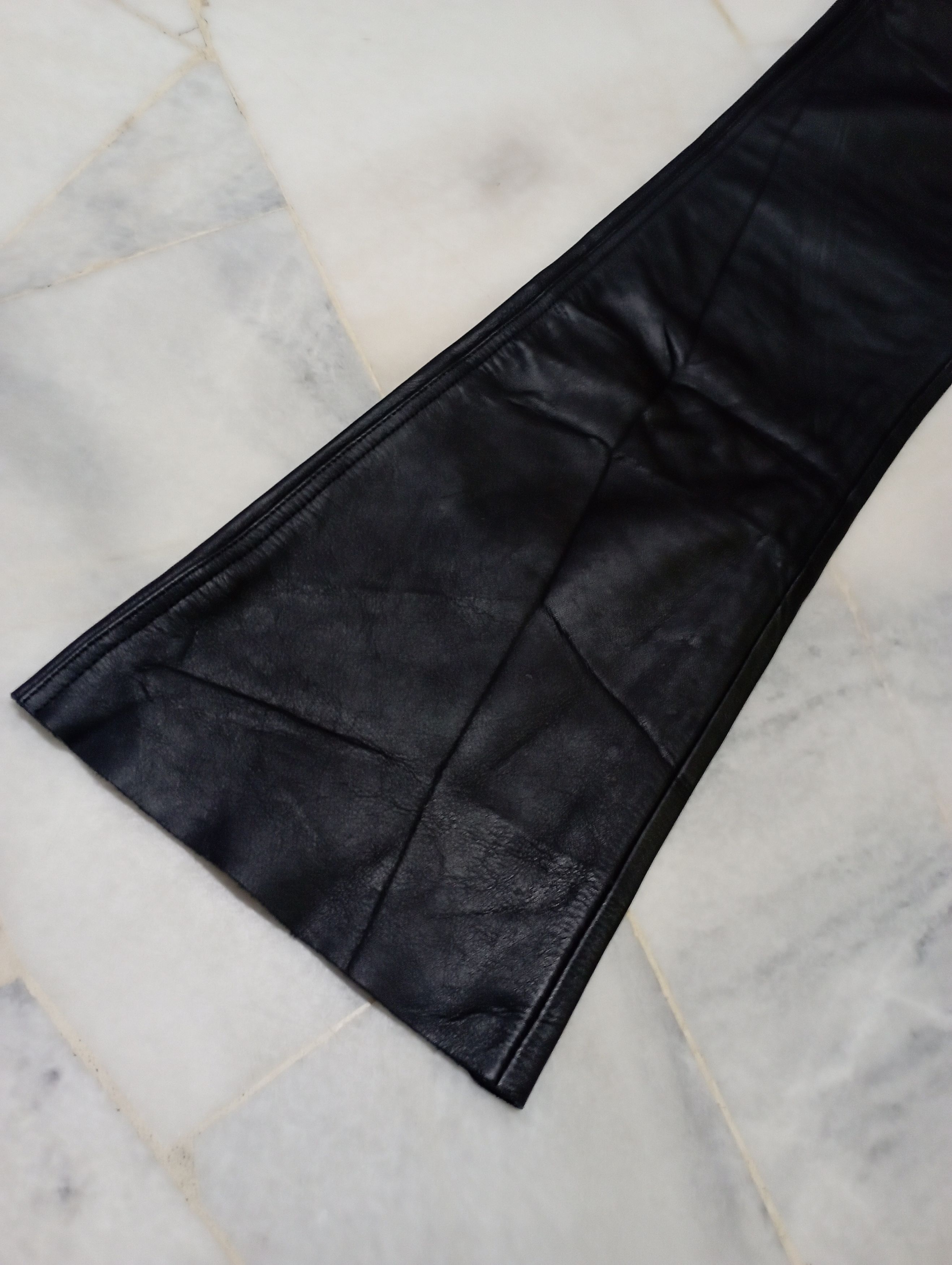 If Six Was Nine 2000s Japanese Archieve Cow Leather MET'Z Fl6 Flare Jeans Size US 28 / EU 44 - 6 Thumbnail