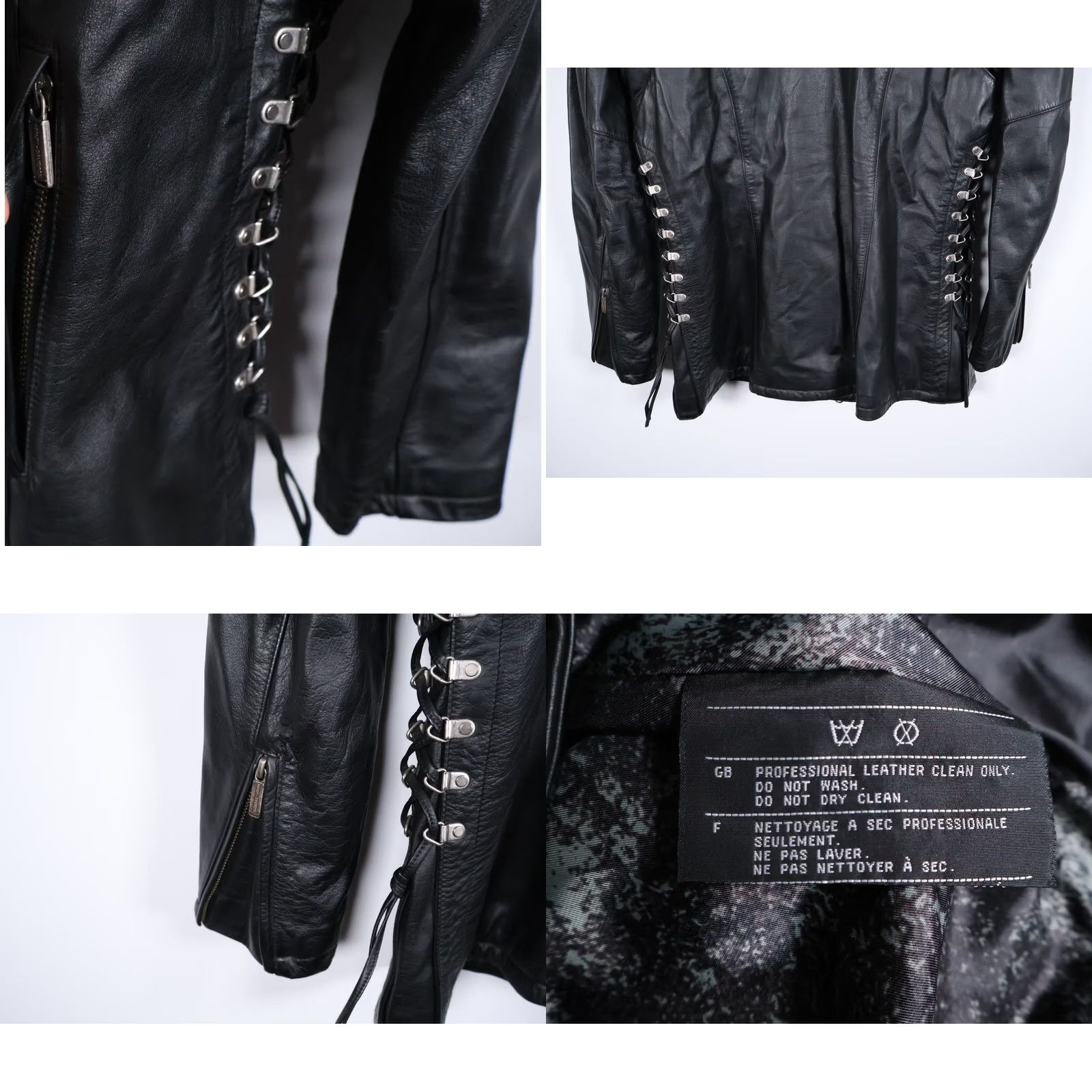 Harley Davidson Harley-Davidson Leather Jacket Women's Large Black Laced Sides Biker Racer Moto Jacket Size L / US 10 / IT 46 - 11 Thumbnail