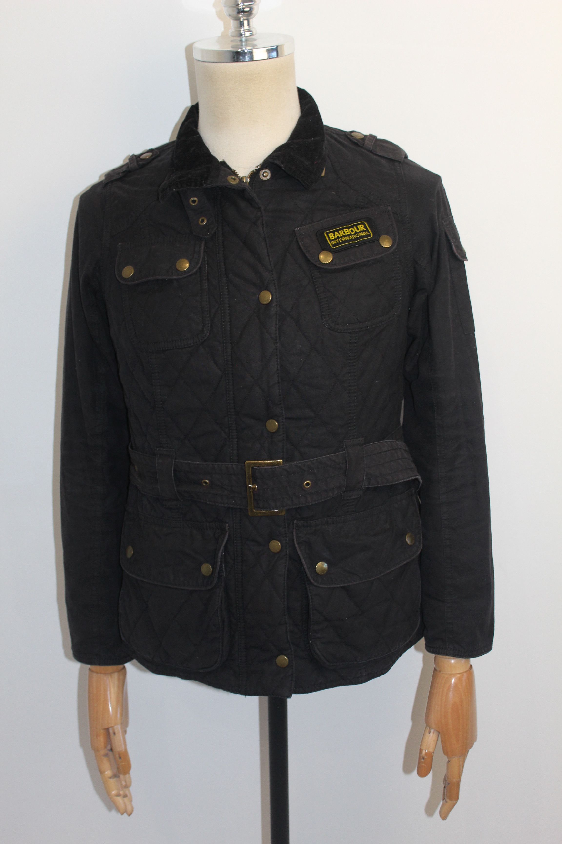 Barbour Ladies BARBOUR International Black Wax Jacket Size M Size M / US 6-8 / IT 42-44 - 1 Thumbnail