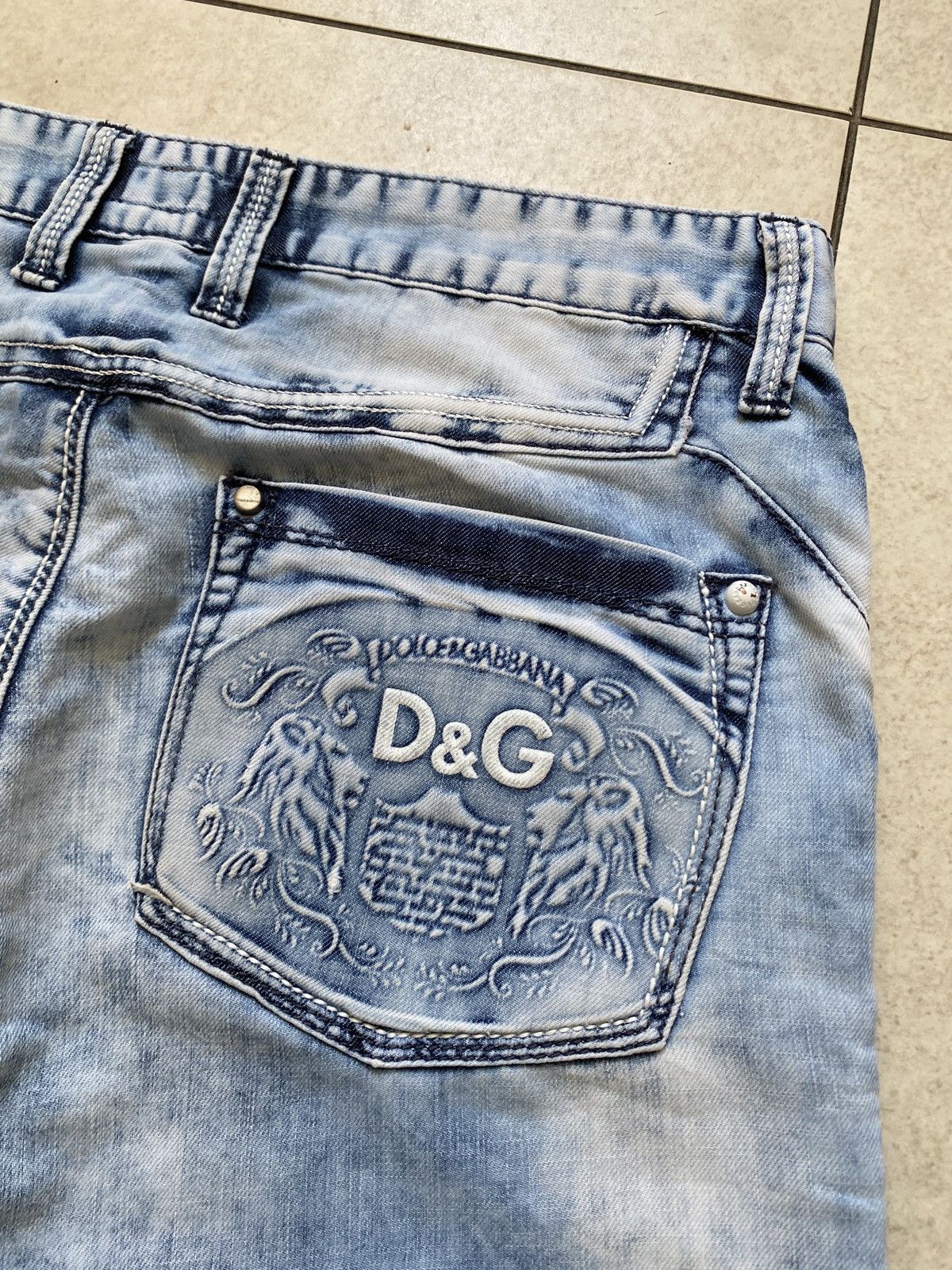 Dolce & Gabbana Rare Vintage Jeans Embroidered Big D&G Logo Drip