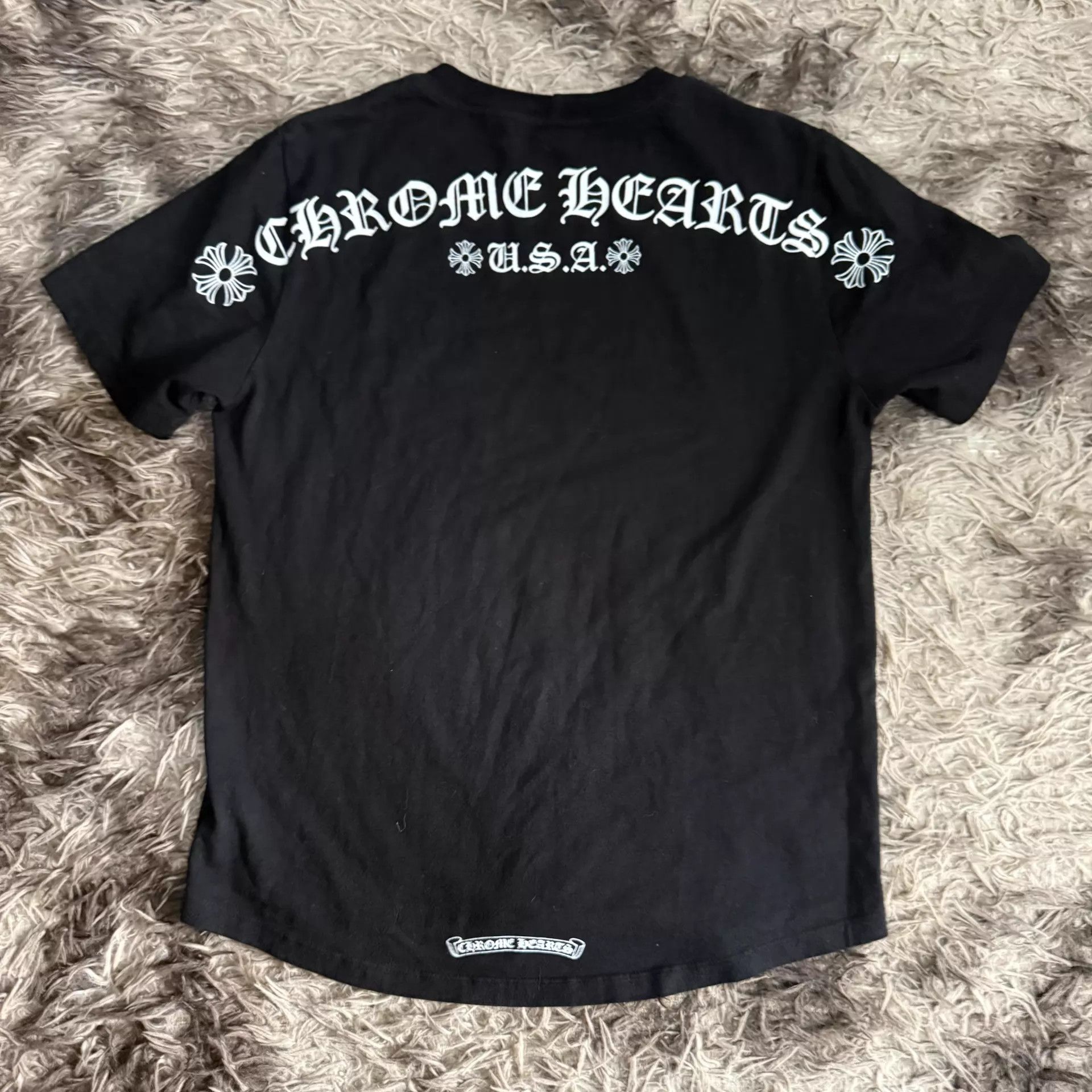 Chrome Hearts Chrome Hearts Black USA Sanskrit Slogan Back Tee Size US M / EU 48-50 / 2 - 3 Thumbnail