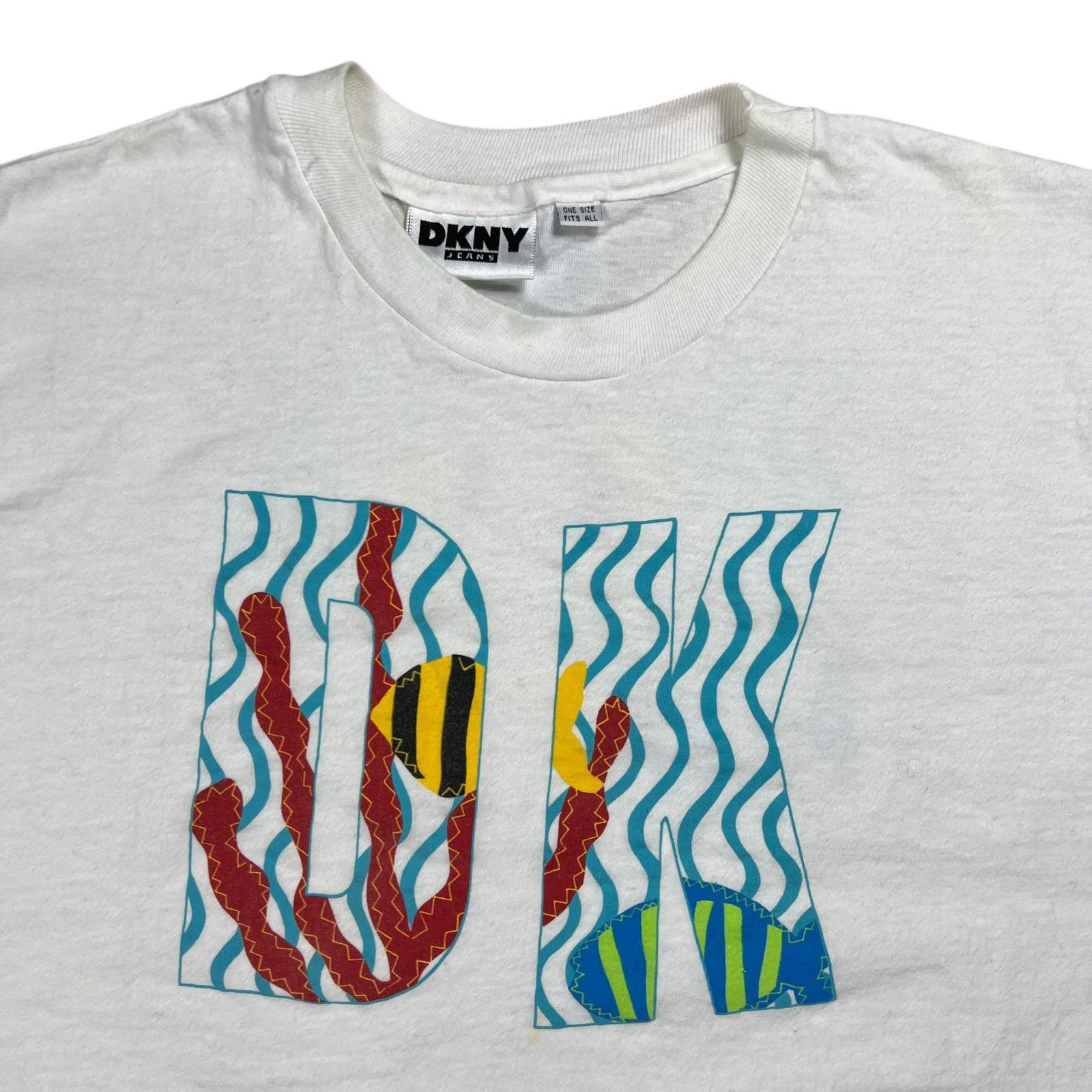 DKNY × Vintage Vintage 90s DKNY fish promo tee (L) Size US L / EU 52-54 / 3 - 2 Thumbnail