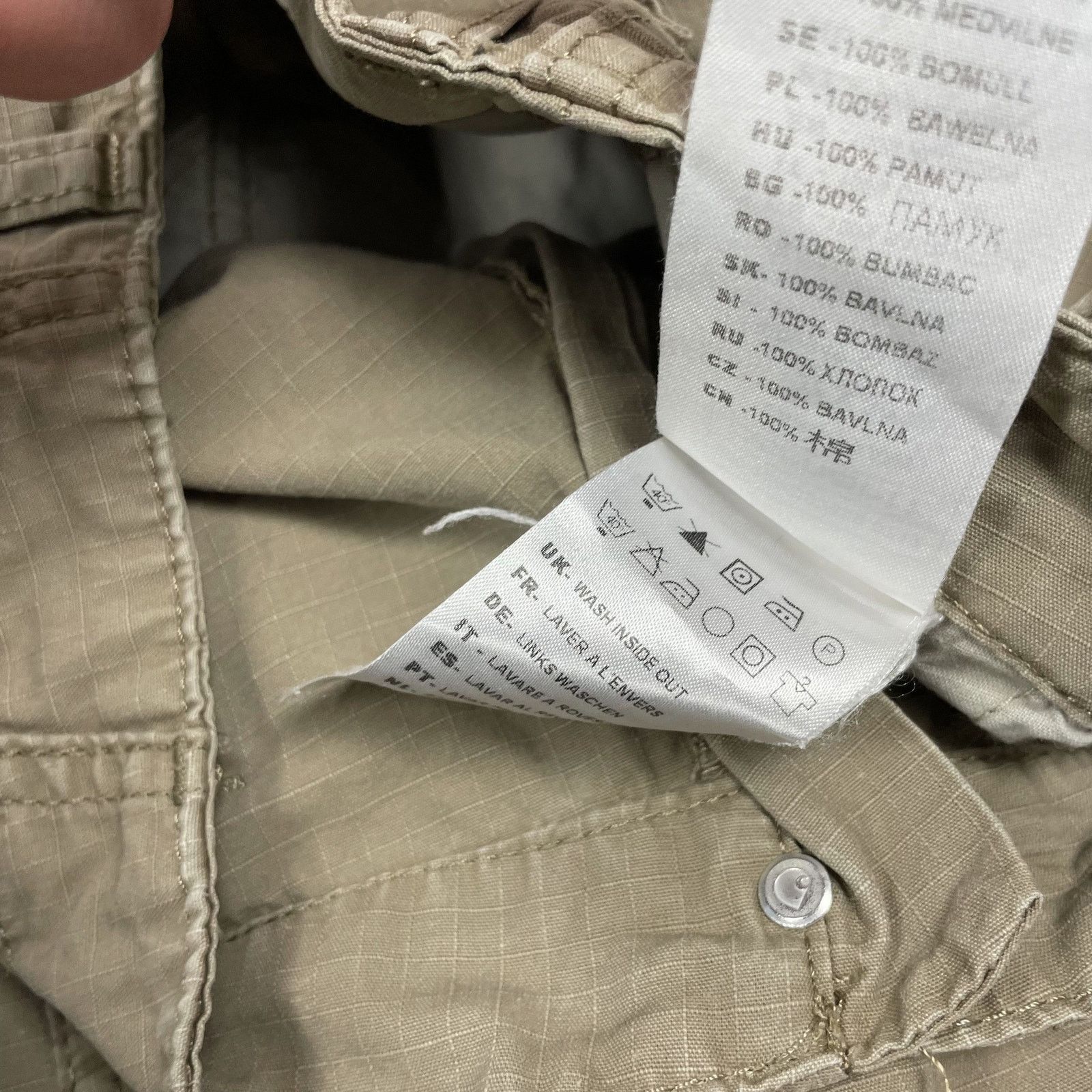 Carhartt × Vintage Carhartt Men's beige Cotton Logo Zip Fly Cargo Pants 27 x 30 Size US 27 - 11 Thumbnail