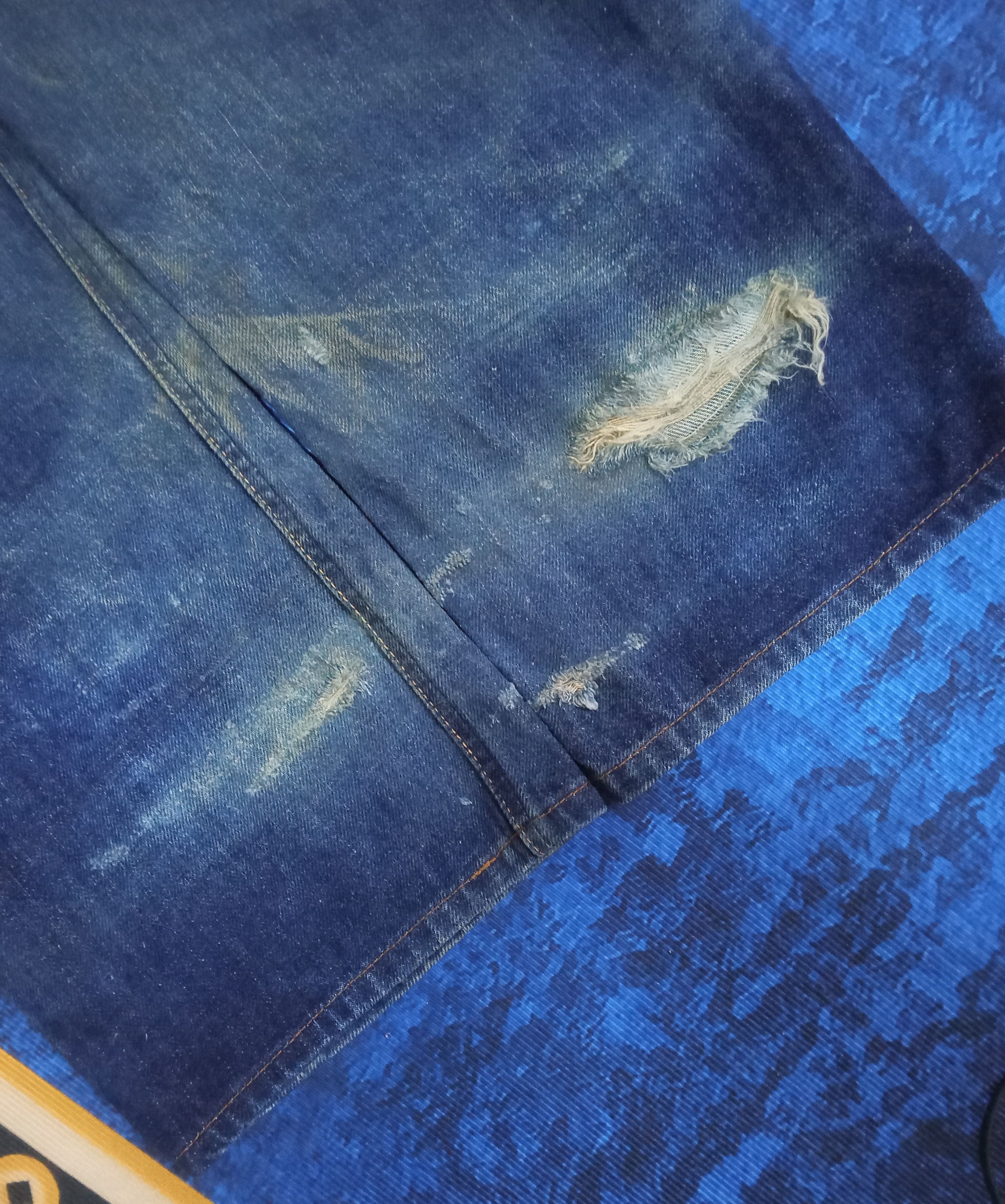 Bape A Bathing Ape Distressed Vintage Half Selvedge Jeans Size US 33 - 11 Thumbnail