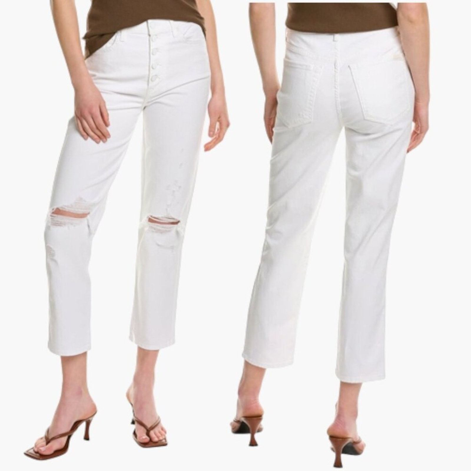 7 For All Mankind 7 for all Mankind HW Straight Jeans White 25 NWT $218 MSRP Size 25" / US 0 / IT 36 - 1 Thumbnail