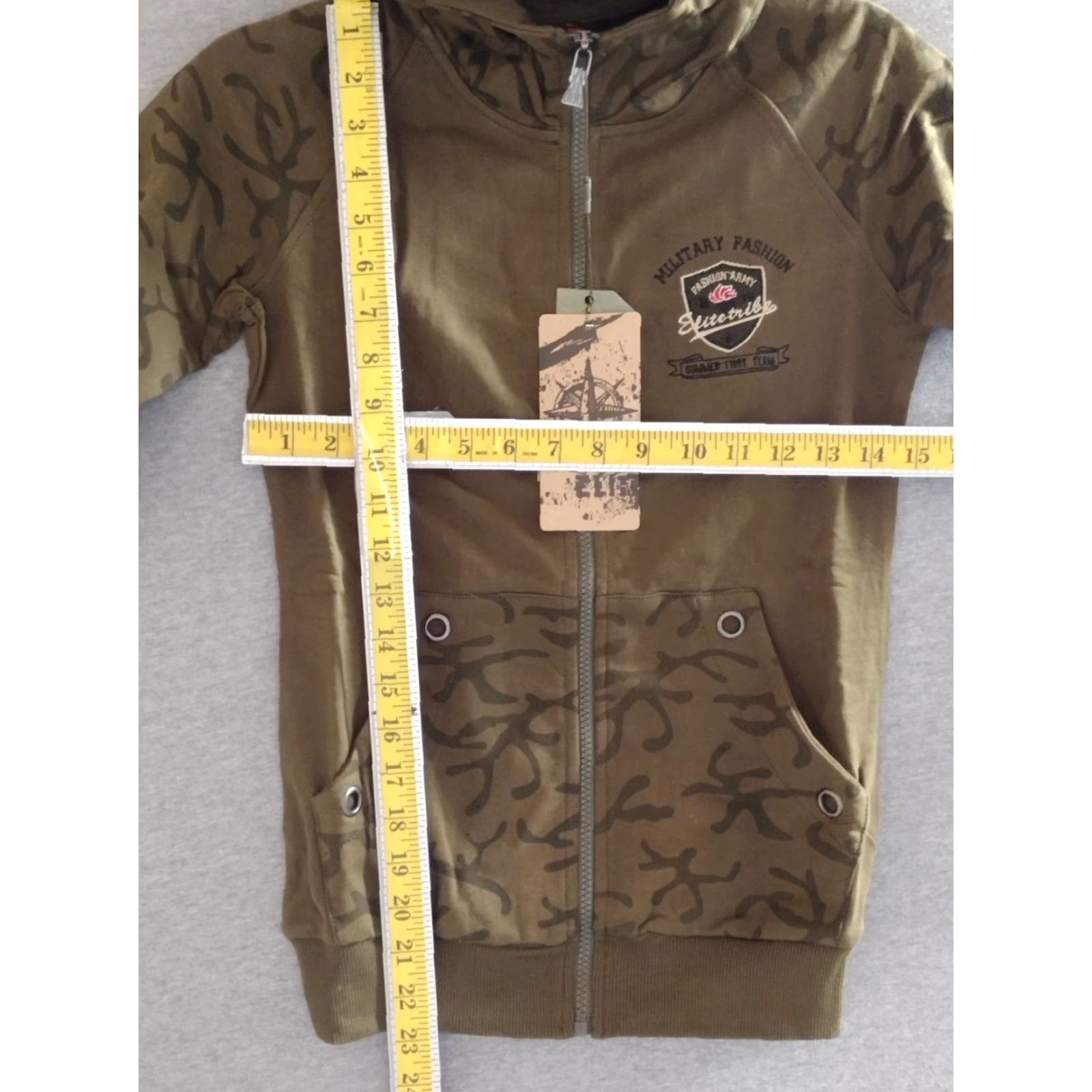 Vintage Elite Tribe Military Camo Long Sleeve Full Zip Hoodie Sweatshirt Size S Size US S / EU 44-46 / 1 - 7 Thumbnail