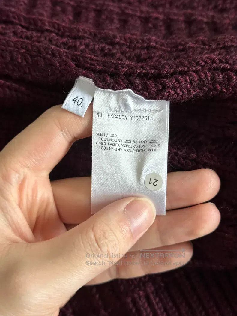Thom Browne Thom Browne Burgundy wool cardigan Size US XXS / EU 40 - 4 Thumbnail