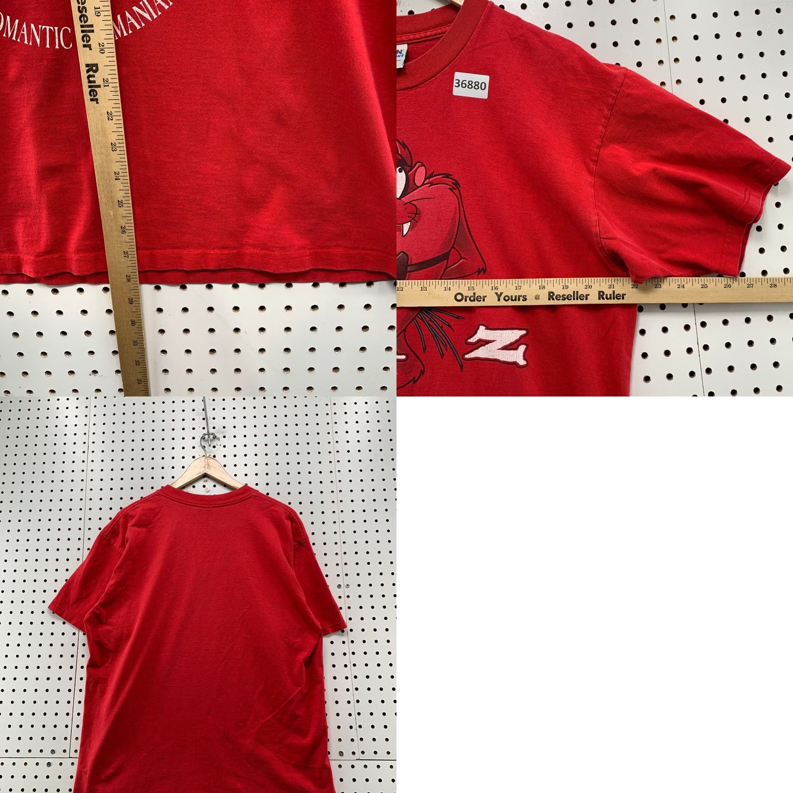 Gildan VINTAGE 90s Taz Tasmanian Devil Love Shirt Mens XL Red Graphic Size US XL / EU 56 / 4 - 9 Thumbnail
