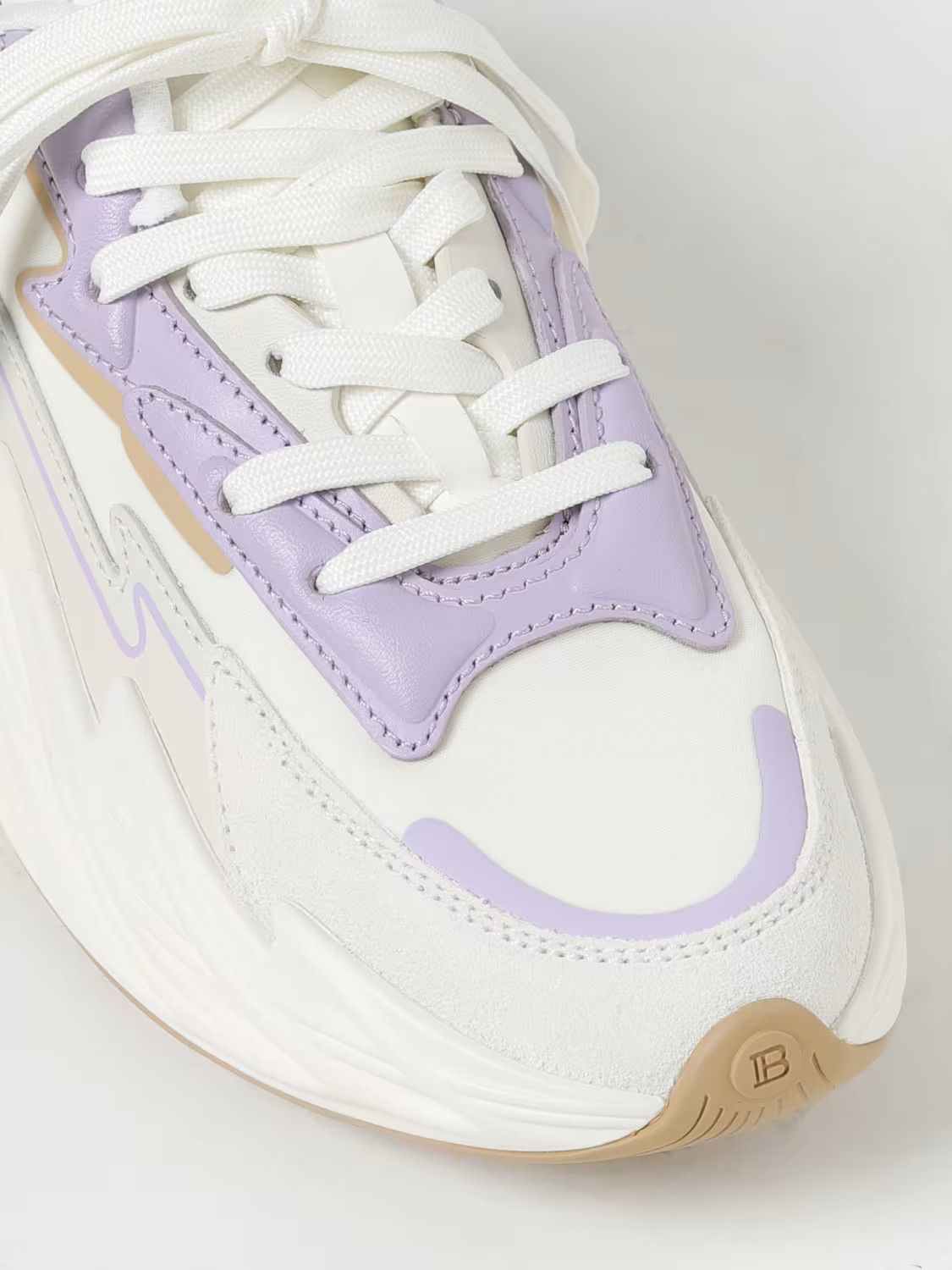 Balmain o1s1wg110425 Lace up Low-Top Sneakers in White Purple Size US 7 / IT 37 - 4 Thumbnail