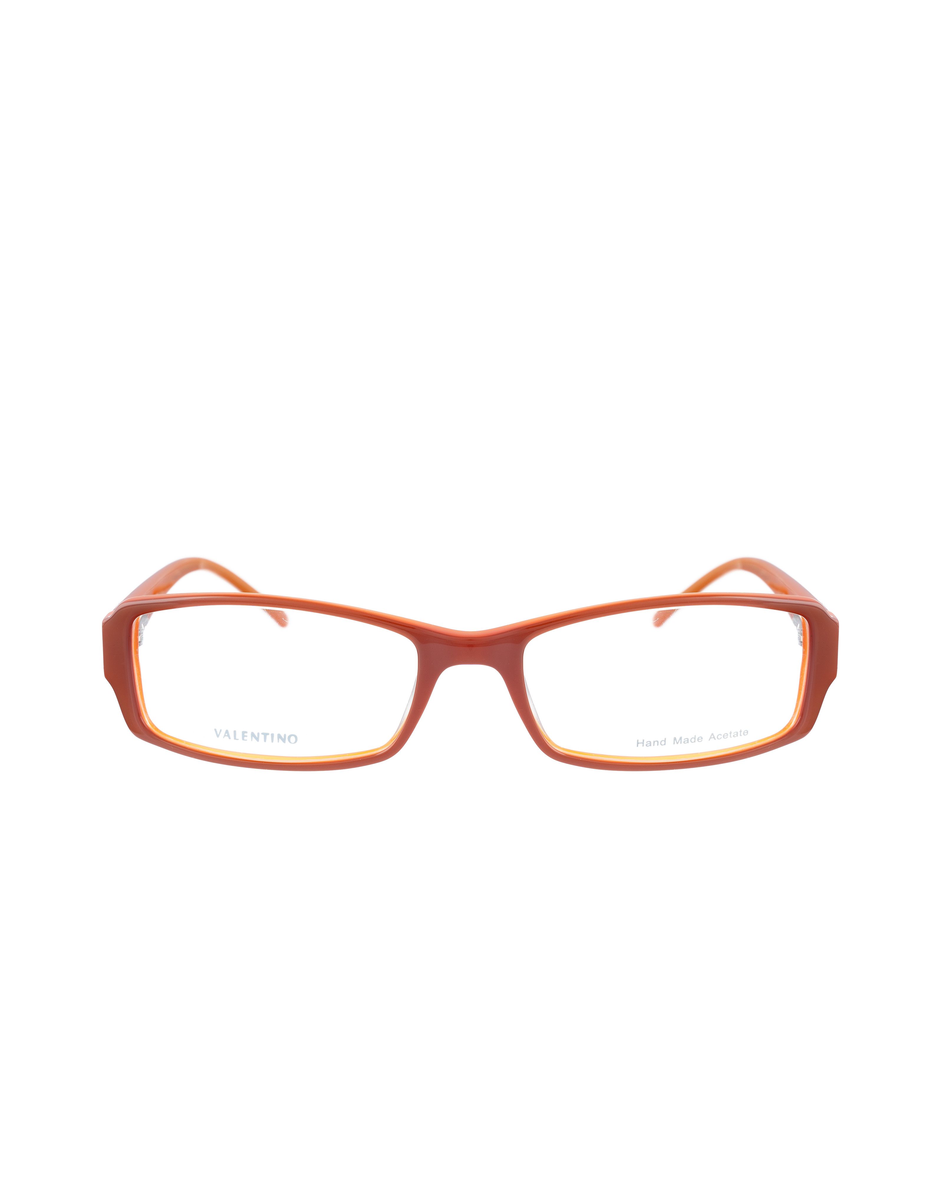 Valentino Valentino 00s Brown and Orange Rectangular Plastic Glasses Size ONE SIZE - 2 Thumbnail