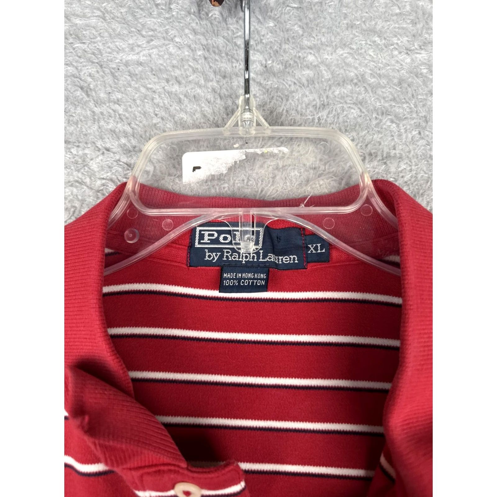 Polo Ralph Lauren VINTAGE Polo Ralph Lauren Polo Shirt Mens XL Red Striped Cotton Logo Casual Size US XL / EU 56 / 4 - 7 Thumbnail