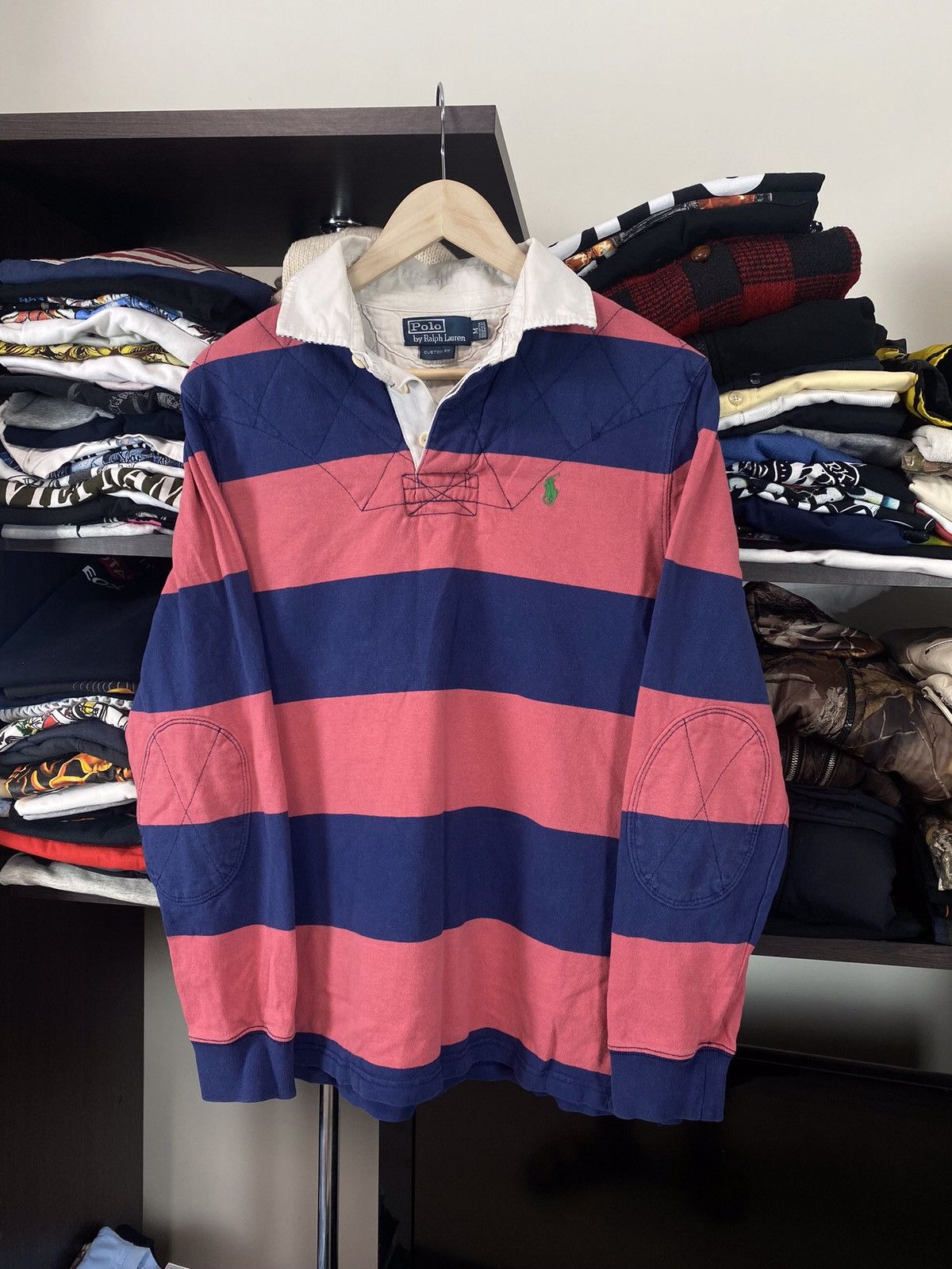 Vintage Polo Ralph Lauren Rugby Polo Shirt / Youth Youth buy XL / Blue, Pink