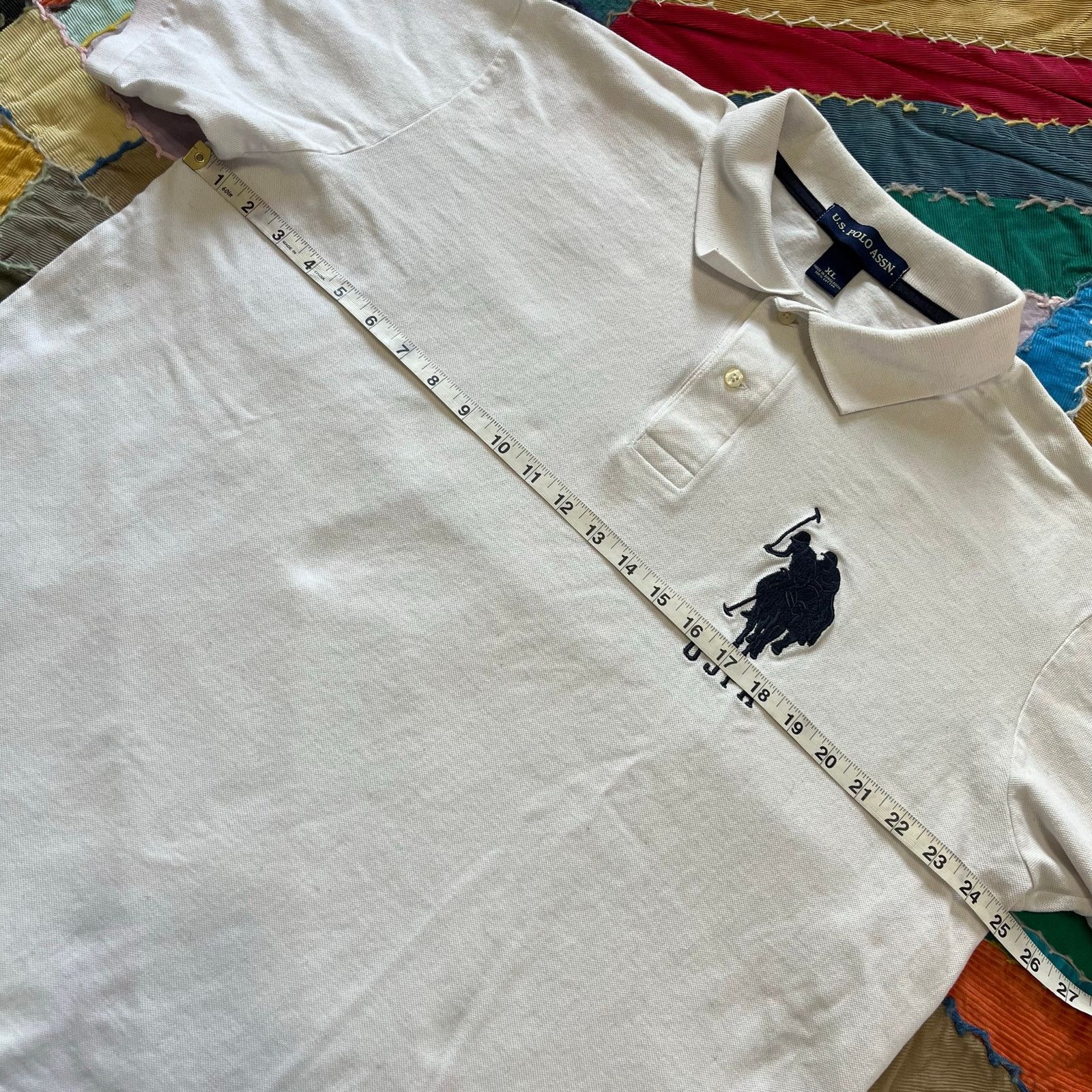 U.S. Polo Assn. U.S. Polo Assn Big Navy Blue Pony White Polo Shirt XL Size US XL / EU 56 / 4 - 5 Thumbnail