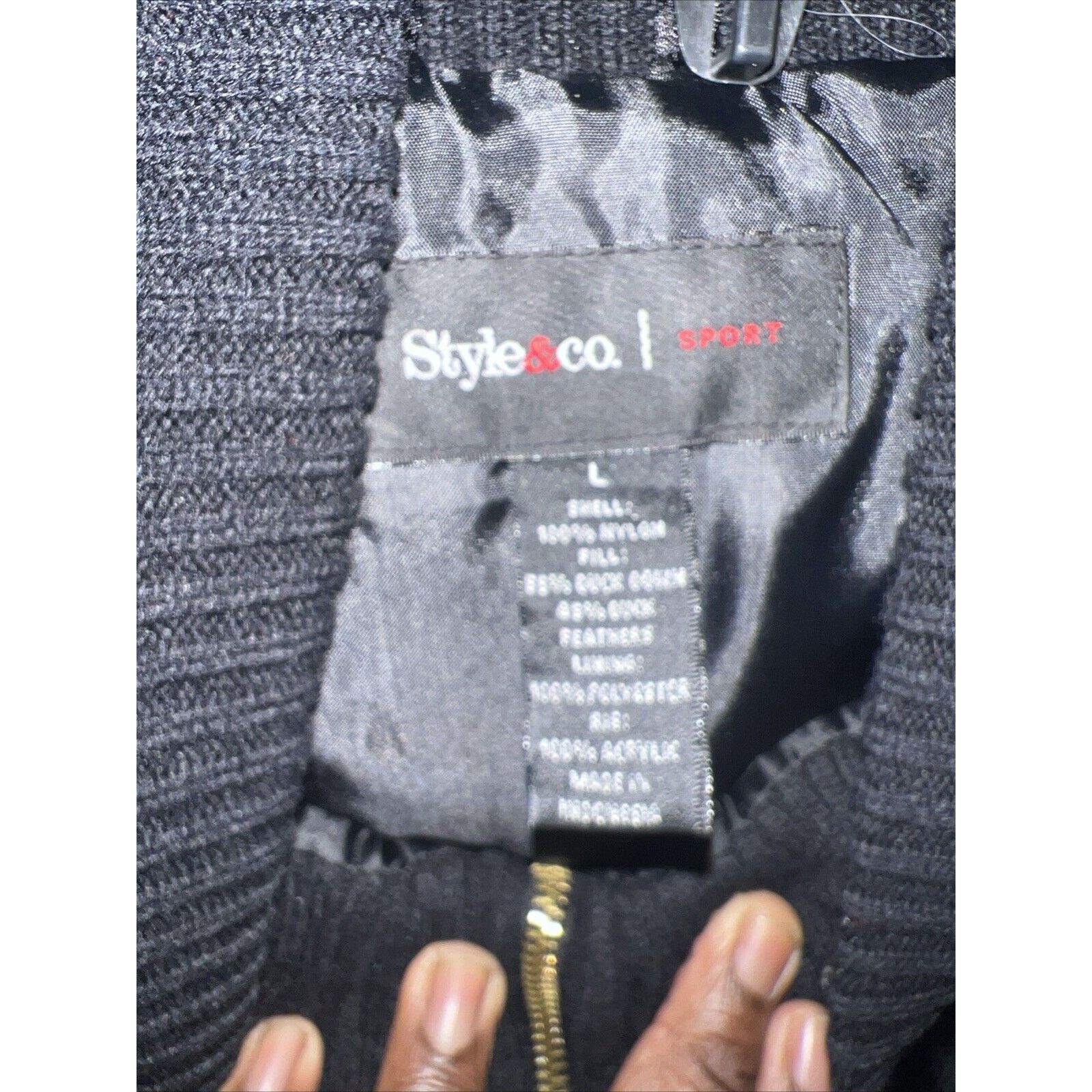 The Unbranded Brand Style & Co. Puffer Vest Women’s Large Black Full Zipper ! Size L / US 10 / IT 46 - 4 Thumbnail