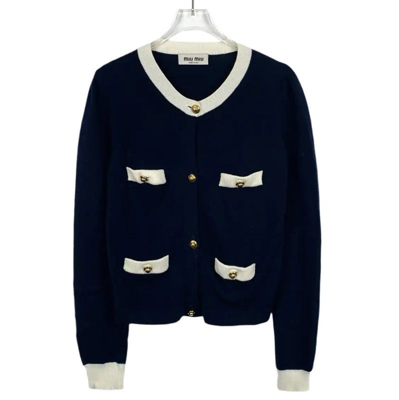 Miu Miu Miu Miu Blue Cashmere Women's Jacket 0089 Size M / US 6-8 / IT 42-44 - 1 Thumbnail