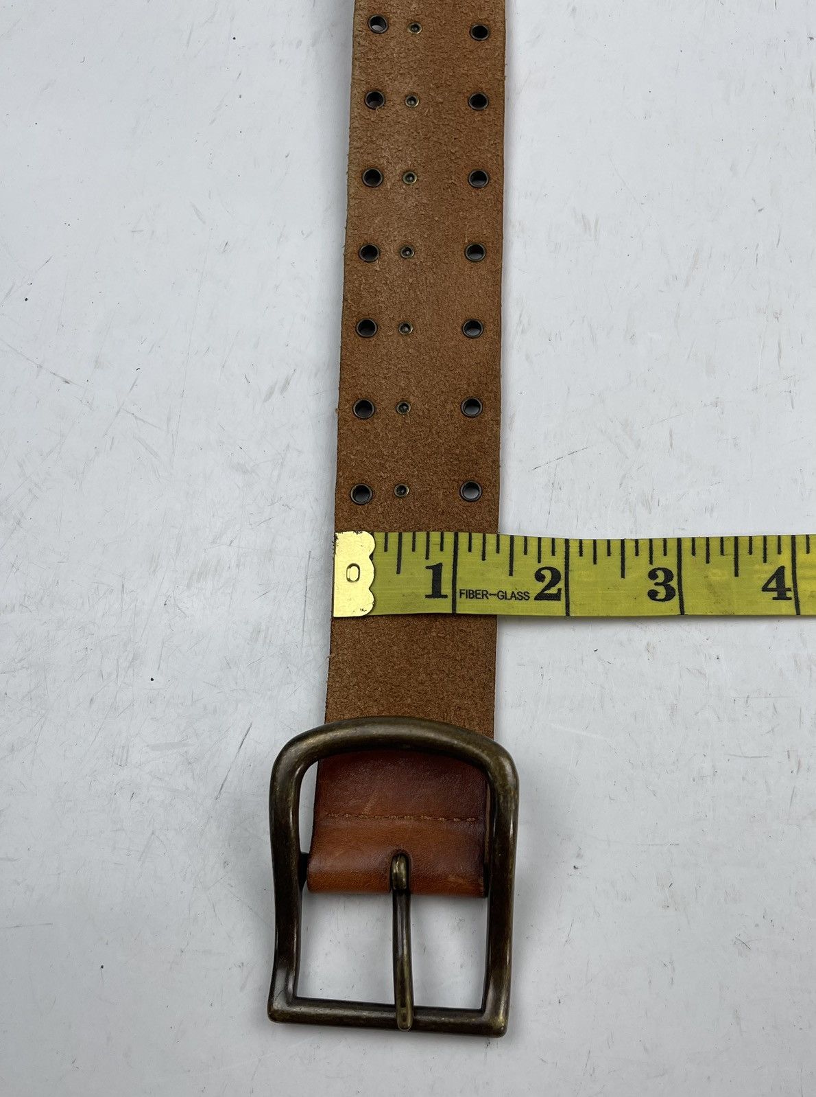 Japanese Brand studded leather belt tc34 Size 32 - 5 Thumbnail
