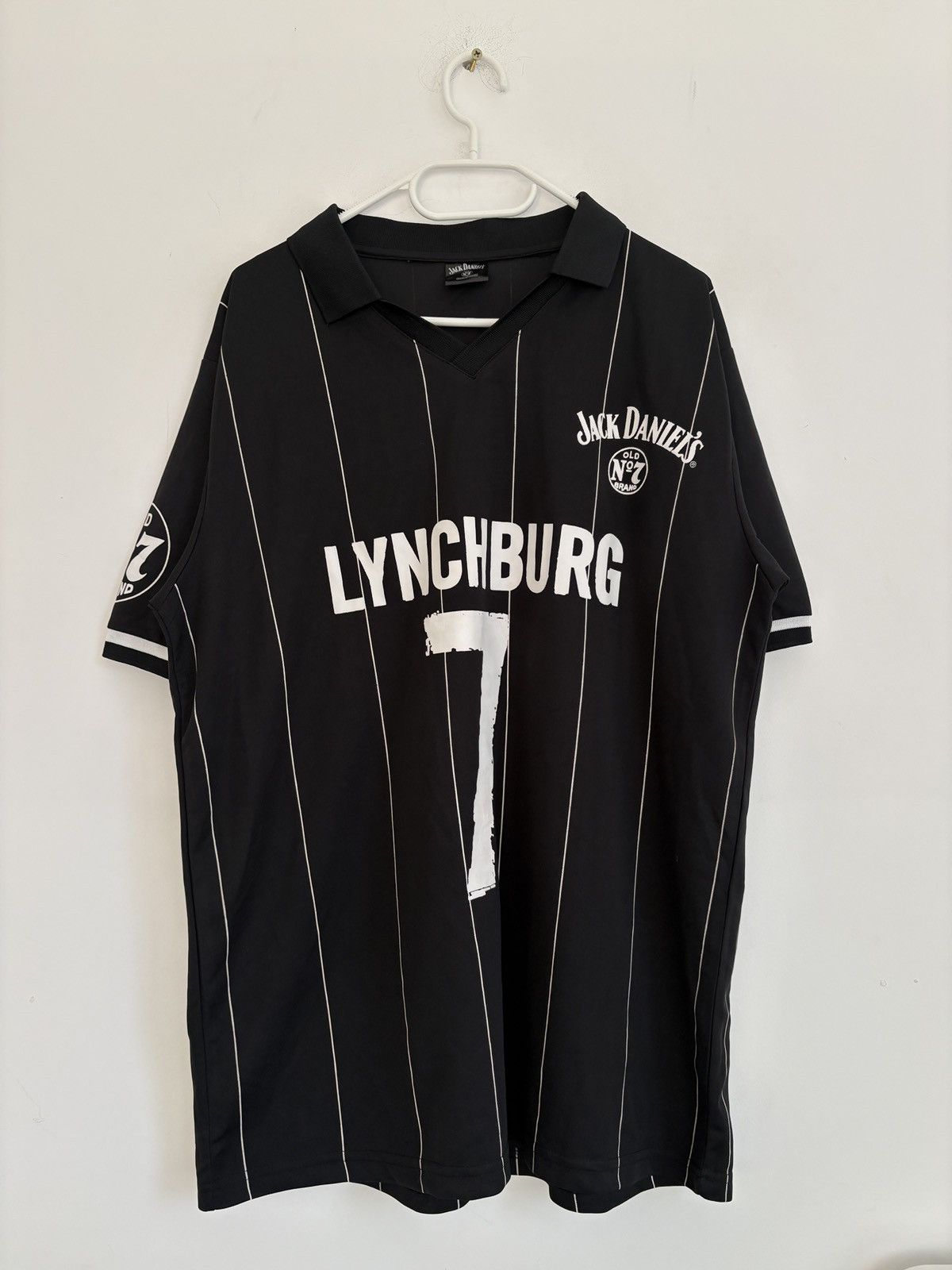 Vintage Jack Daniels Lynchburg Pinstripes Soccer Jersey Size US XL / EU 56 / 4 - 1 Thumbnail
