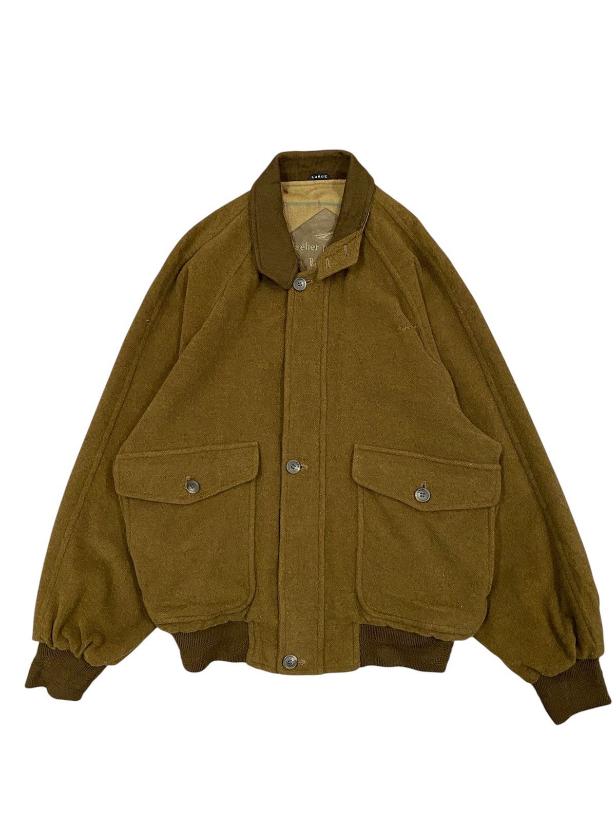 Vintage Vtg 80s Wool Cashmere Jacket Brown - Atelier Pie Monte Size US L / EU 52-54 / 3 - 2 Thumbnail