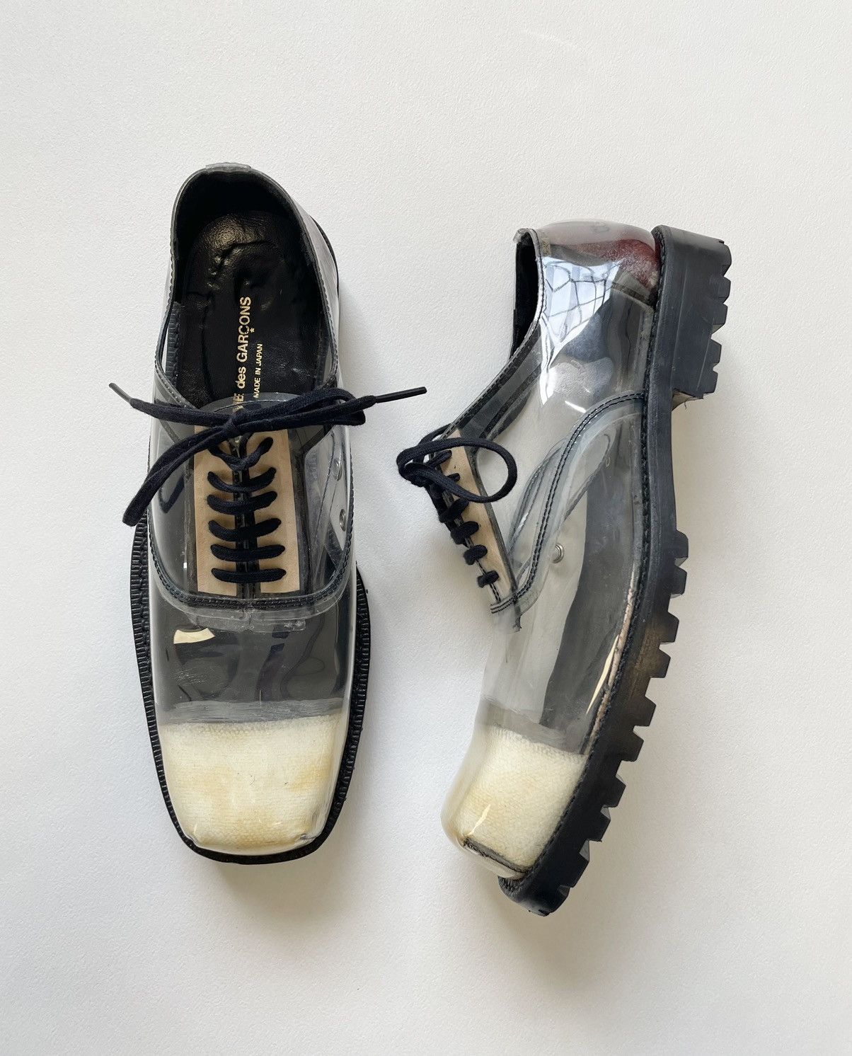 Comme des Garcons A/W 2002 Square Toe PVC Oxford Shoes Size US 8 / IT 38 - 1 Thumbnail