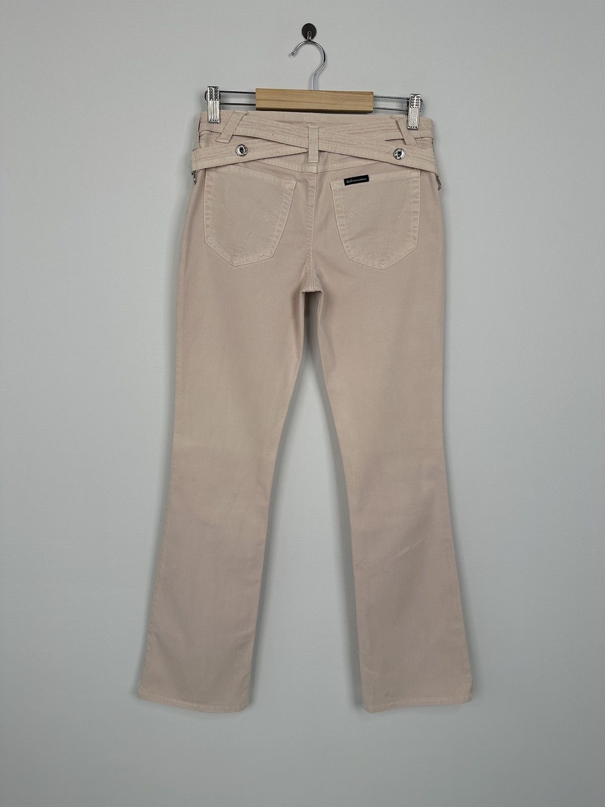 Dolce & Gabbana DOLCE & GABBANA Jeans Light Pink Flared Belted Pants size 26 Size 26" / US 2 / IT 38 - 2 Thumbnail