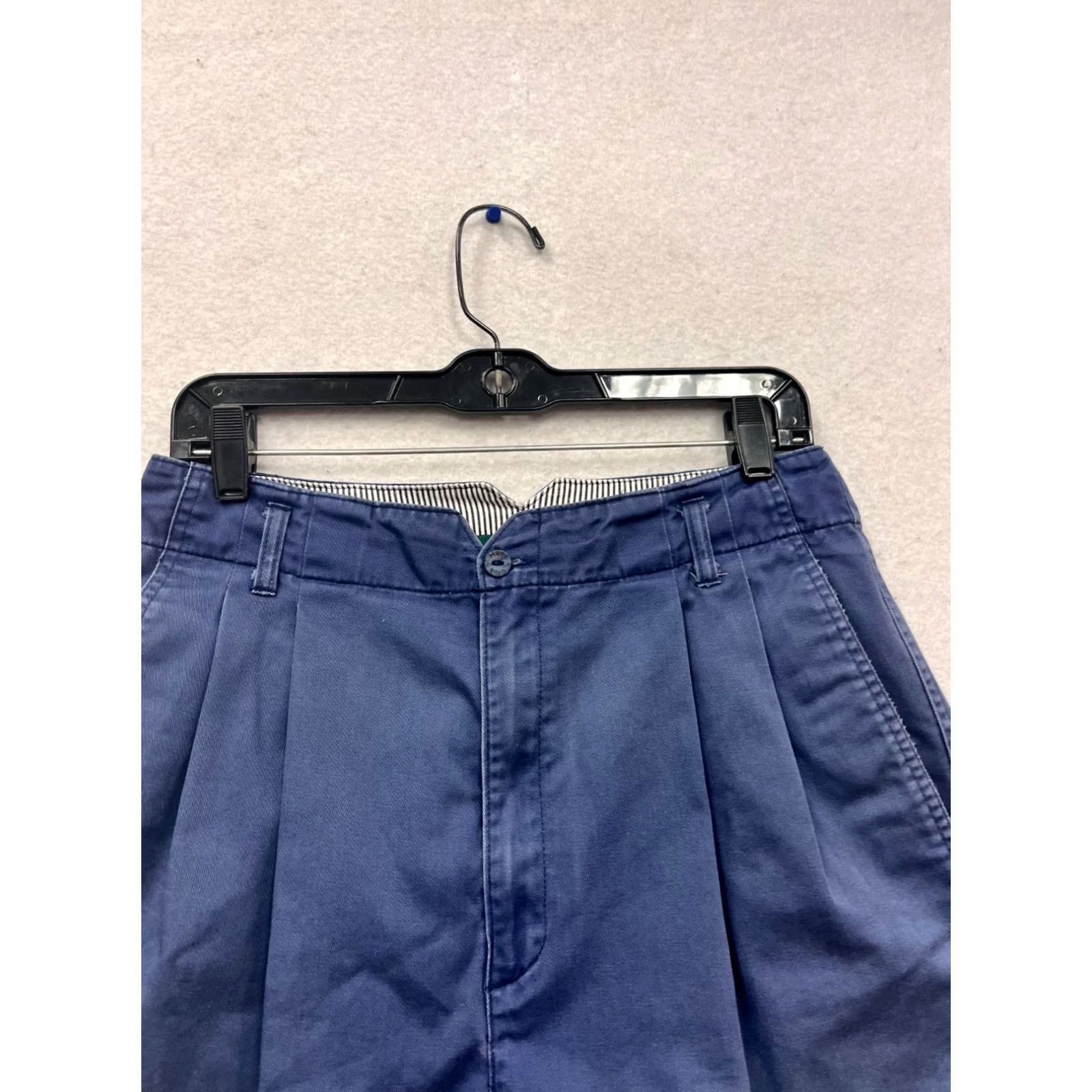Vintage Hunt Club Bermuda Shorts Women 14 Pleated Blue Striped 100% Cotton N/A Size 36" / US 14 / IT 50 - 7 Thumbnail