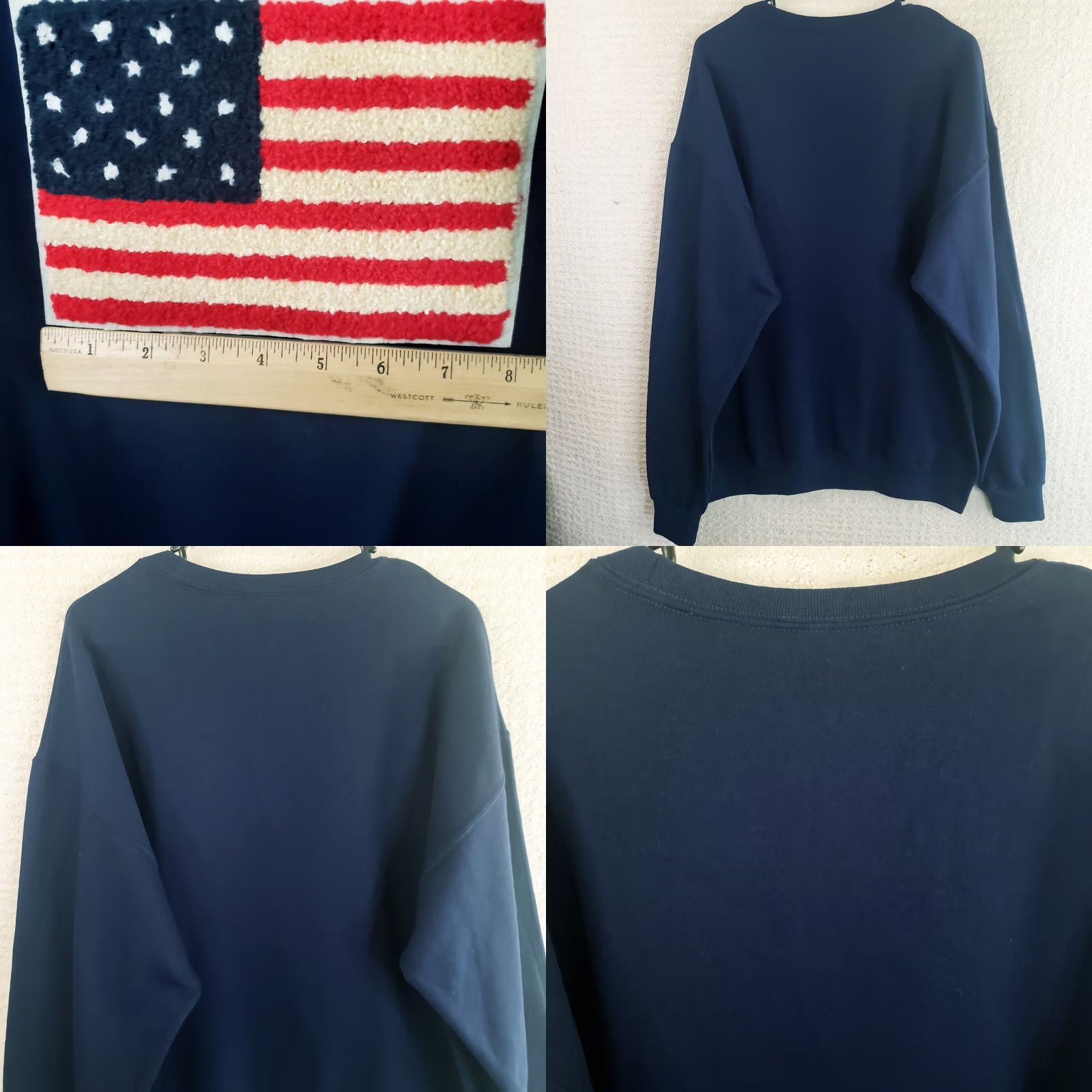 Vintage American Flag Crewneck Sweatshirt Men XL Navy Blue Embroidered Flag Logo Size US XL / EU 56 / 4 - 8 Thumbnail