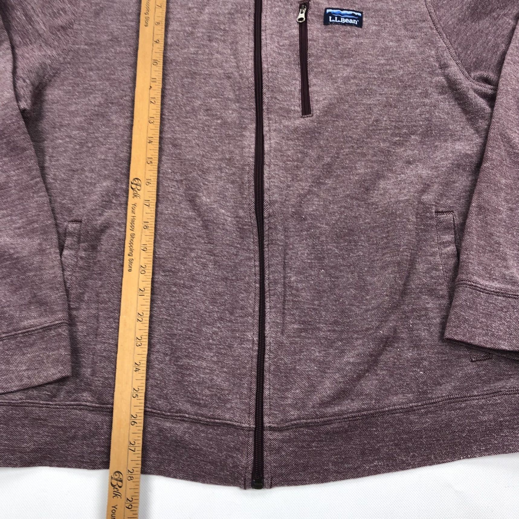 Vintage L.L.Bean Mens XL Regular Full Zip Fleece Jacket Burgundy Heather Size US XL / EU 56 / 4 - 5 Thumbnail