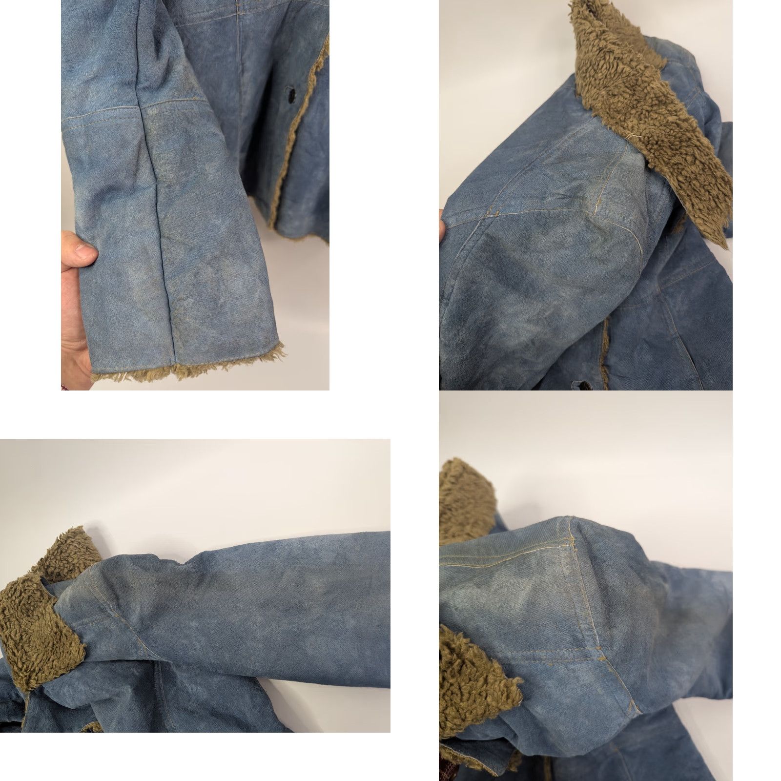 Guess VINTAGE GUESS Penny Lane Coat Leather Blue Lining Faux Fur Mid-Length Women's S Small Size S / US 4 / IT 40 - 8 Thumbnail