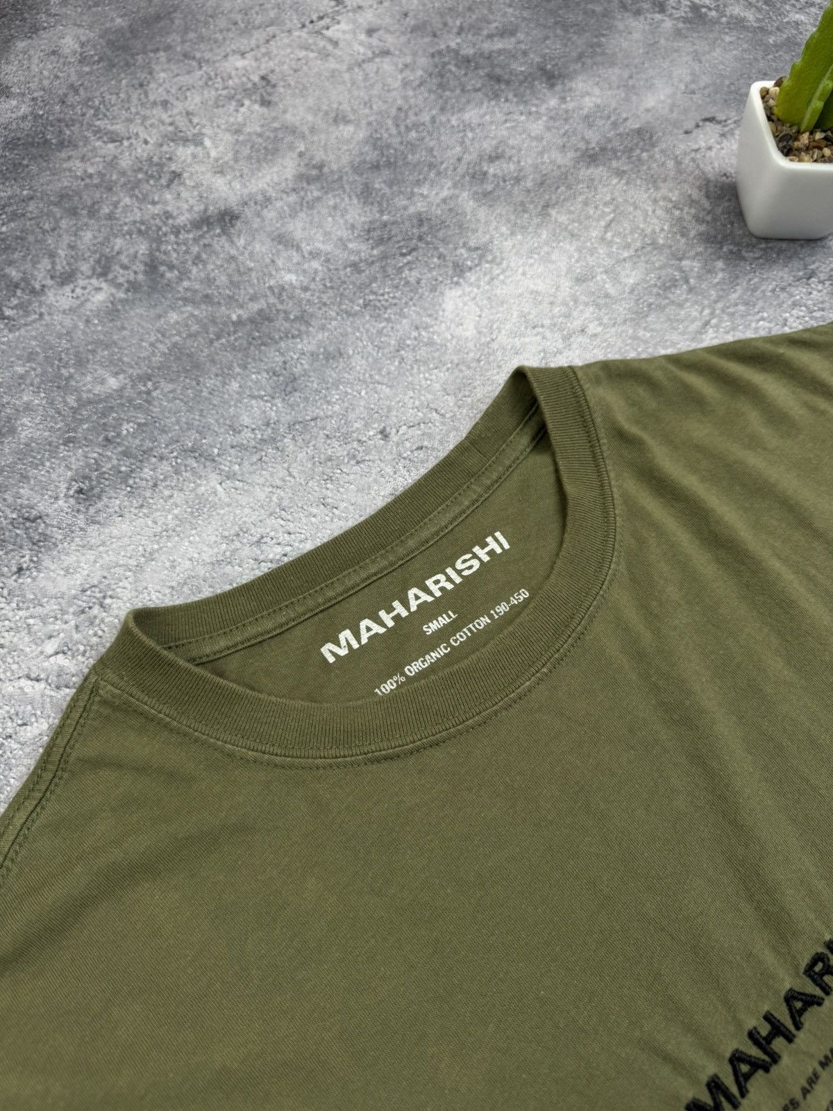 Maharishi Maharishi Organic Cotton Logo T-Shirt Khaki Olive Green Sz S Size US S / EU 44-46 / 1 - 7 Thumbnail