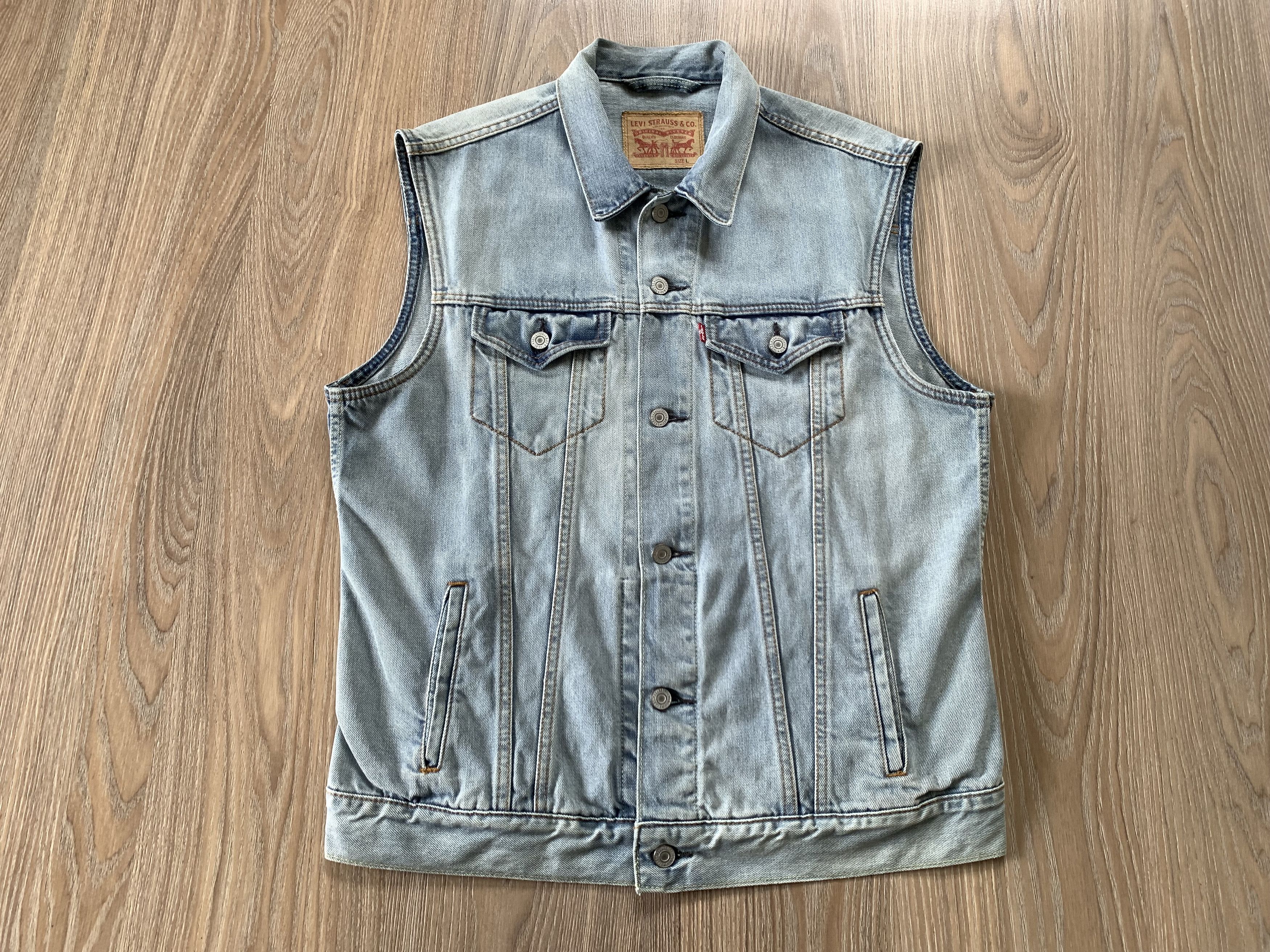 Levi's Levi's Relaxed Denim Trucker Vest Kentucky Blue Size US L / EU 52-54 / 3 - 2 Thumbnail