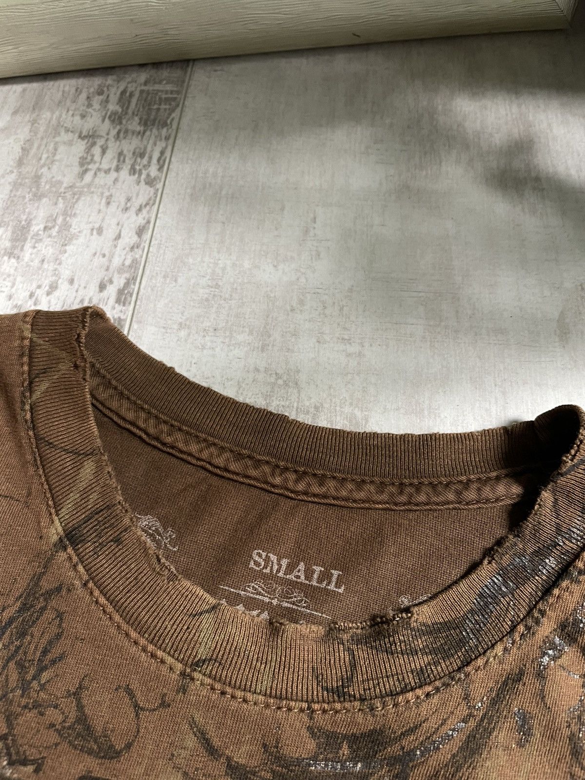 Affliction Vintage Y2K Affliction Brown T-Shirt Over Printed RARE Size US M / EU 48-50 / 2 - 8 Thumbnail