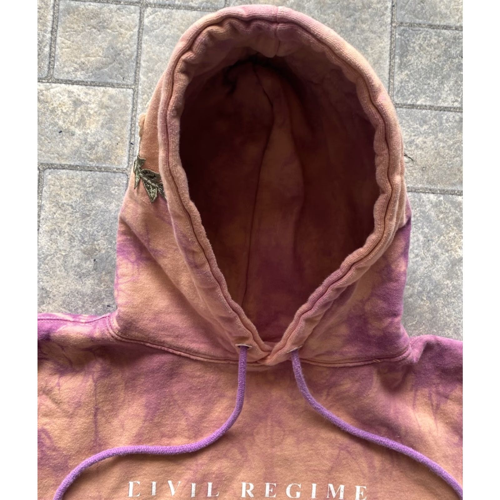 Vintage Civil Regime Hoodie Men M Sweatshirt Embroidery Flower Pink Pullover Size US M / EU 48-50 / 2 - 5 Thumbnail
