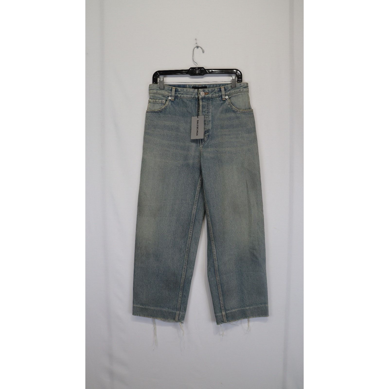 デニム・ジーパン BALENCIAGA SS25 Balenciaga Jeans Blue (810786 TRW556185) Balenciaga SS25 Jeans Loose Fit Style Men's Dark Blue - POIZON