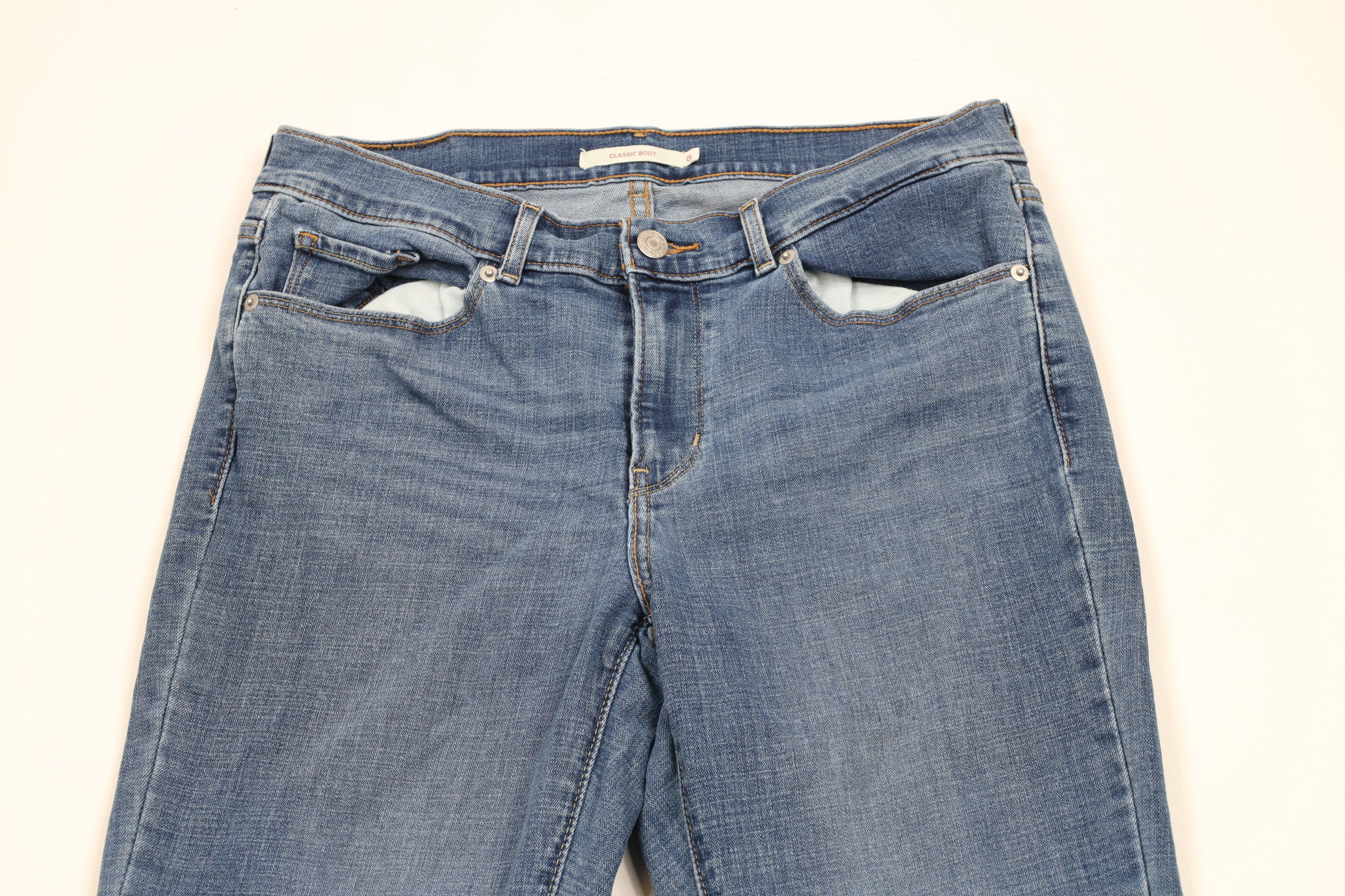 Levi's × Vintage Vintage Y2K Levis Flared Classic Boot Cut Denim Jeans Size 30" / US 8 / IT 44 - 2 Thumbnail