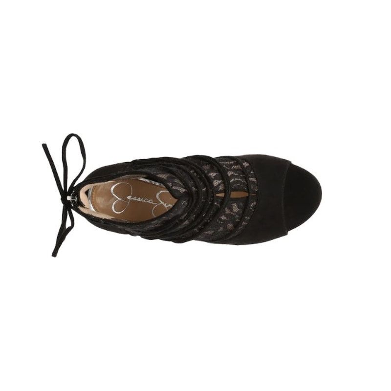 Other Jessica Simpson Raysha Open-Toe Canvas Black Lace Bootie 9.5 Size US 9.5 / IT 39.5 - 15 Thumbnail