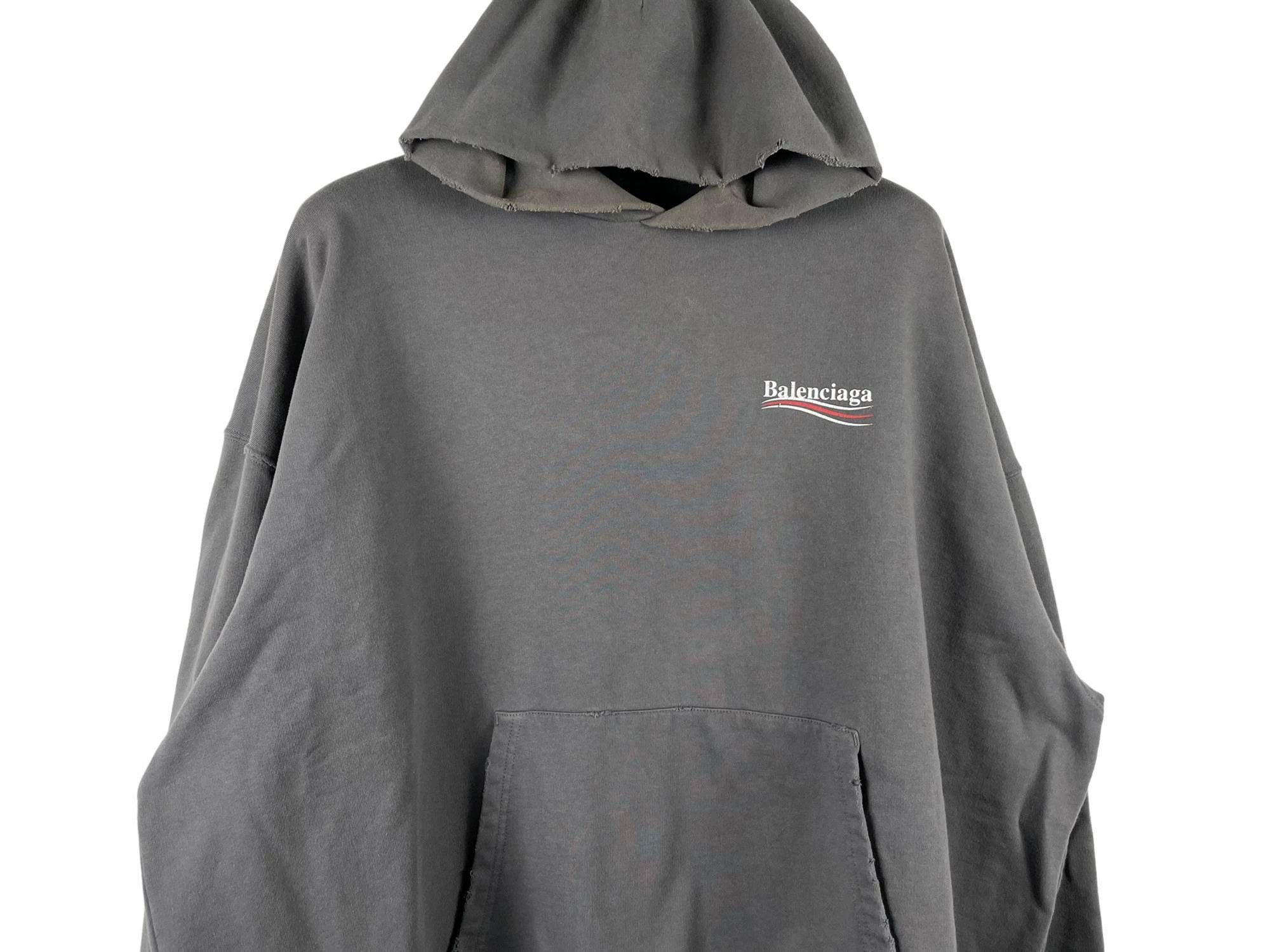 Balenciaga Balenciaga Washed Gray Vintage Wave Coke Embroidery Hood Size US S / EU 44-46 / 1 - 3 Thumbnail