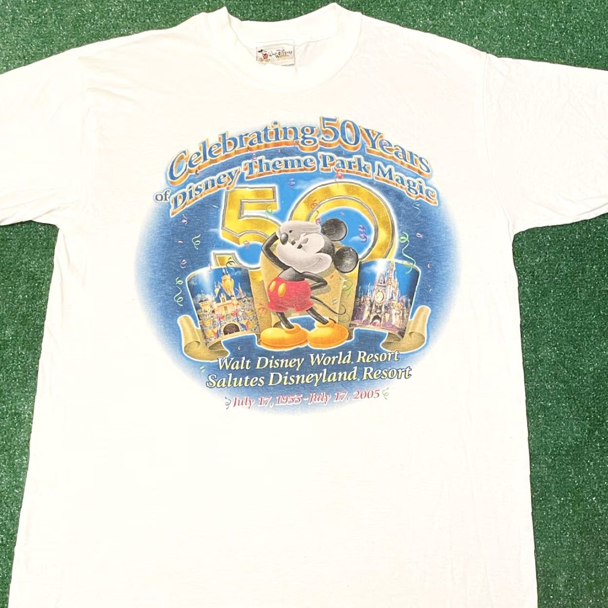 Disney VINTAGE Disney 50th Anniversary Walt Disney World Disneyland Shirt Mens M White Mickey Mouse 90s Cartoon Size US M / EU 48-50 / 2 - 3 Thumbnail
