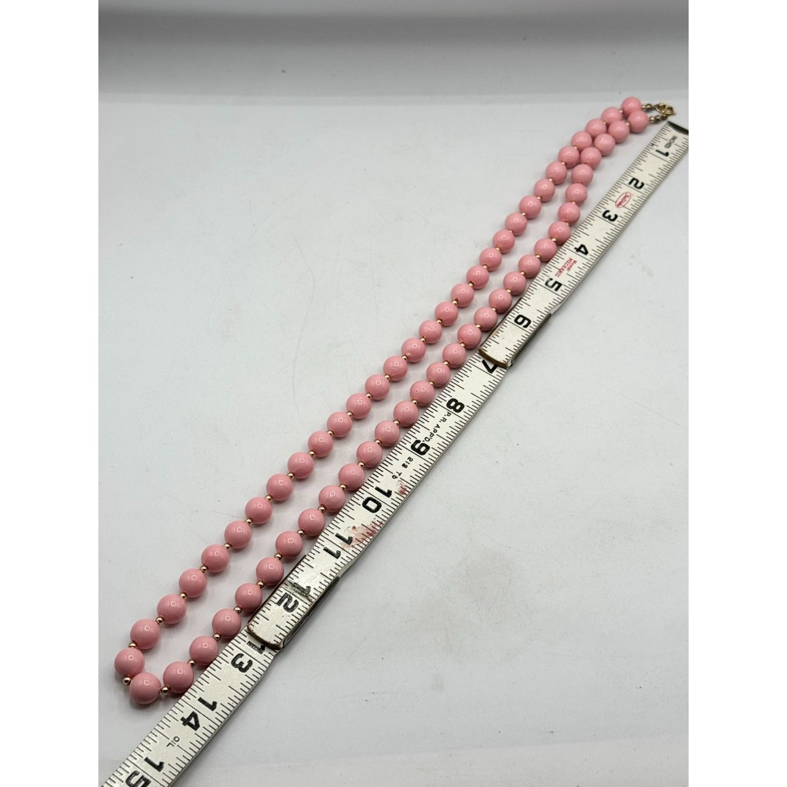 Vintage Vintage pink gold round beaded long necklace Size ONE SIZE - 4 Thumbnail