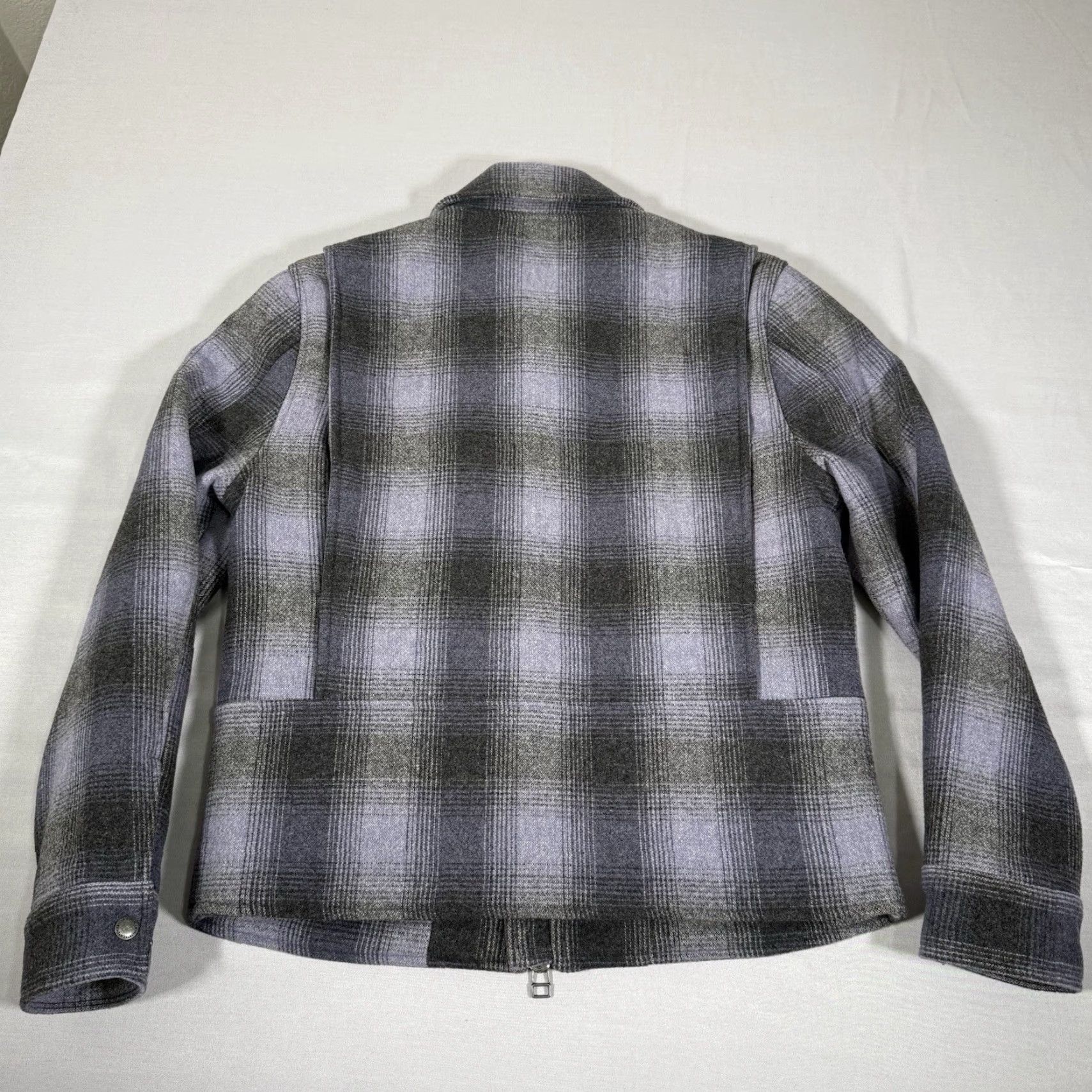 Taylor Stitch Taylor Stitch Jacket Mens 38 Gray Wyatt Plaid Wool Quilted Zip Up Lined Detroit Size US XXS / EU 40 - 6 Thumbnail