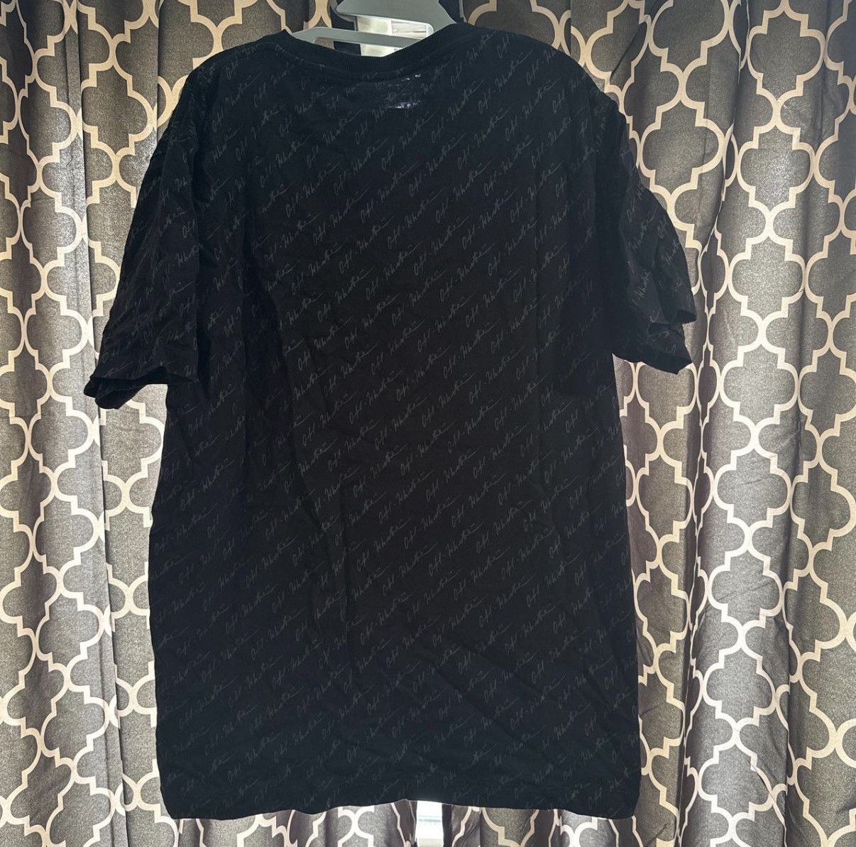 Off-White Off White logo everywhere black tee shirt Size US XL / EU 56 / 4 - 2 Thumbnail