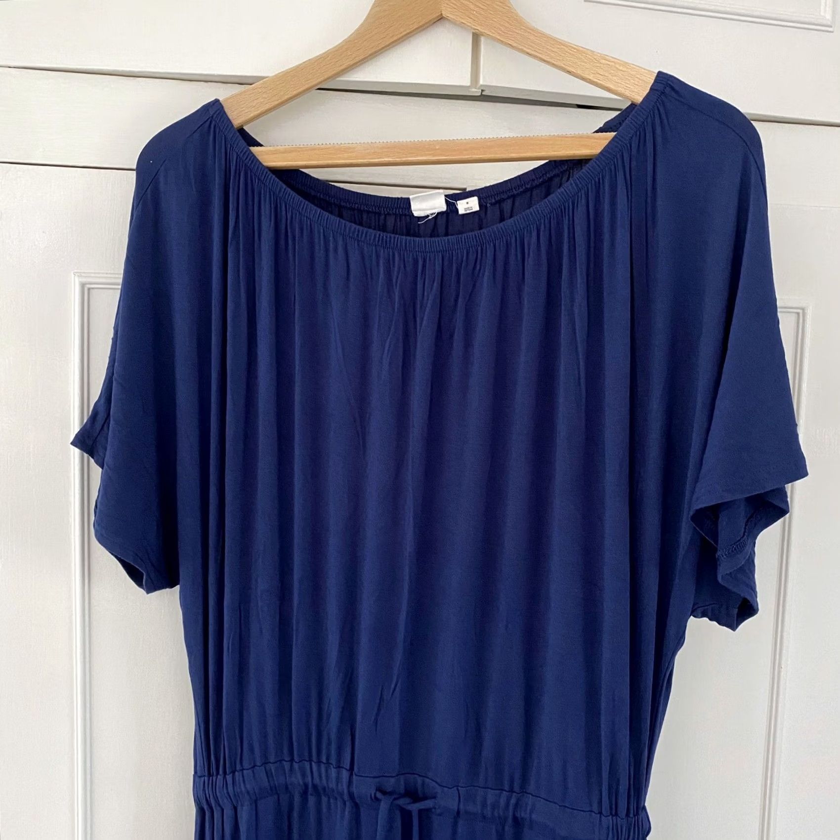 Gap Gap Maxi Dress Drawstring Short Sleeve In Comet Blue S 2017 Womens Casual Pre Loved Size 28" / US 6 / IT 42 - 3 Thumbnail