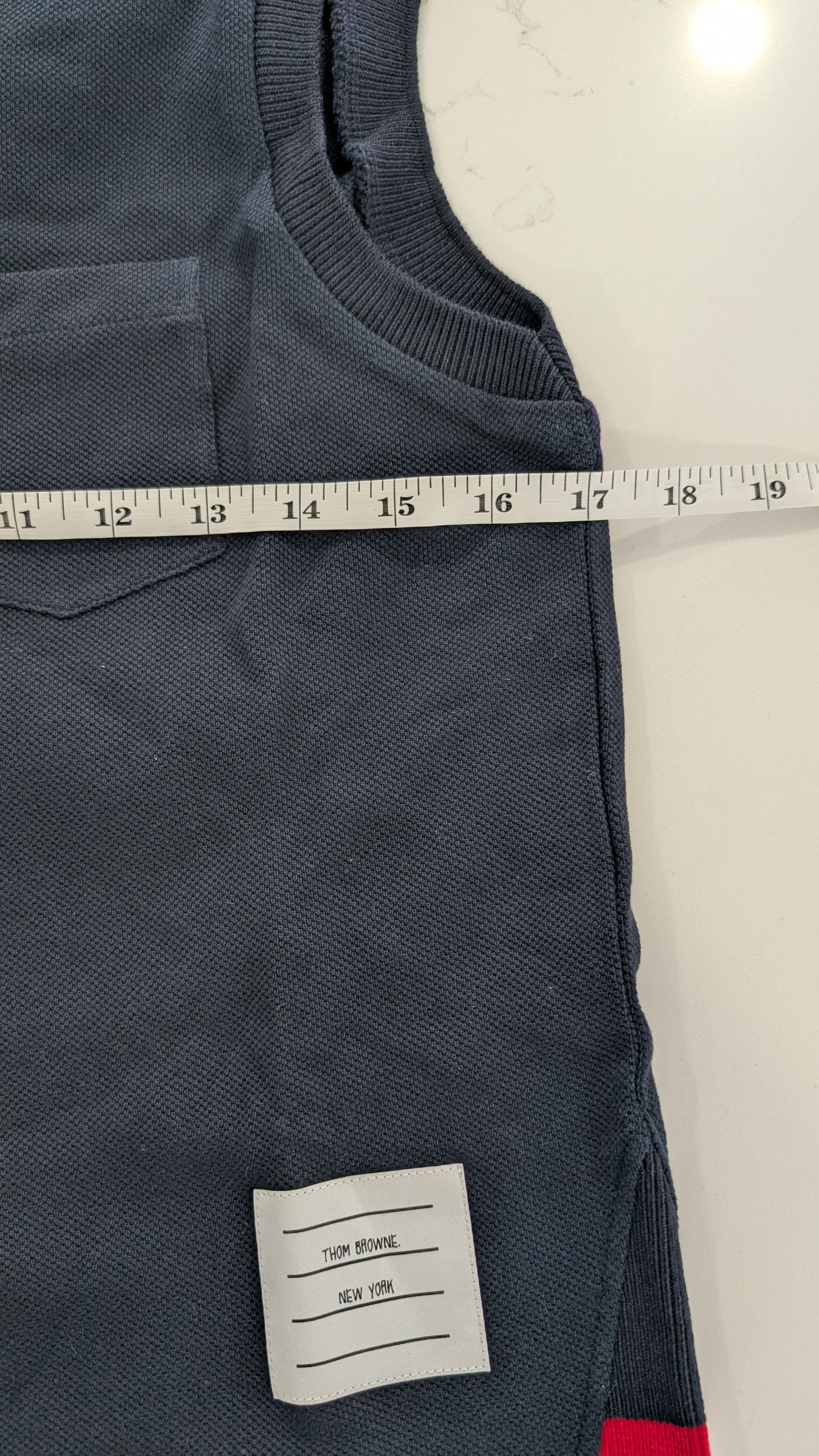 Thom Browne THOM BROWNE New York Boat Neck Top Navy Piqué Size M / US 6-8 / IT 42-44 - 8 Thumbnail