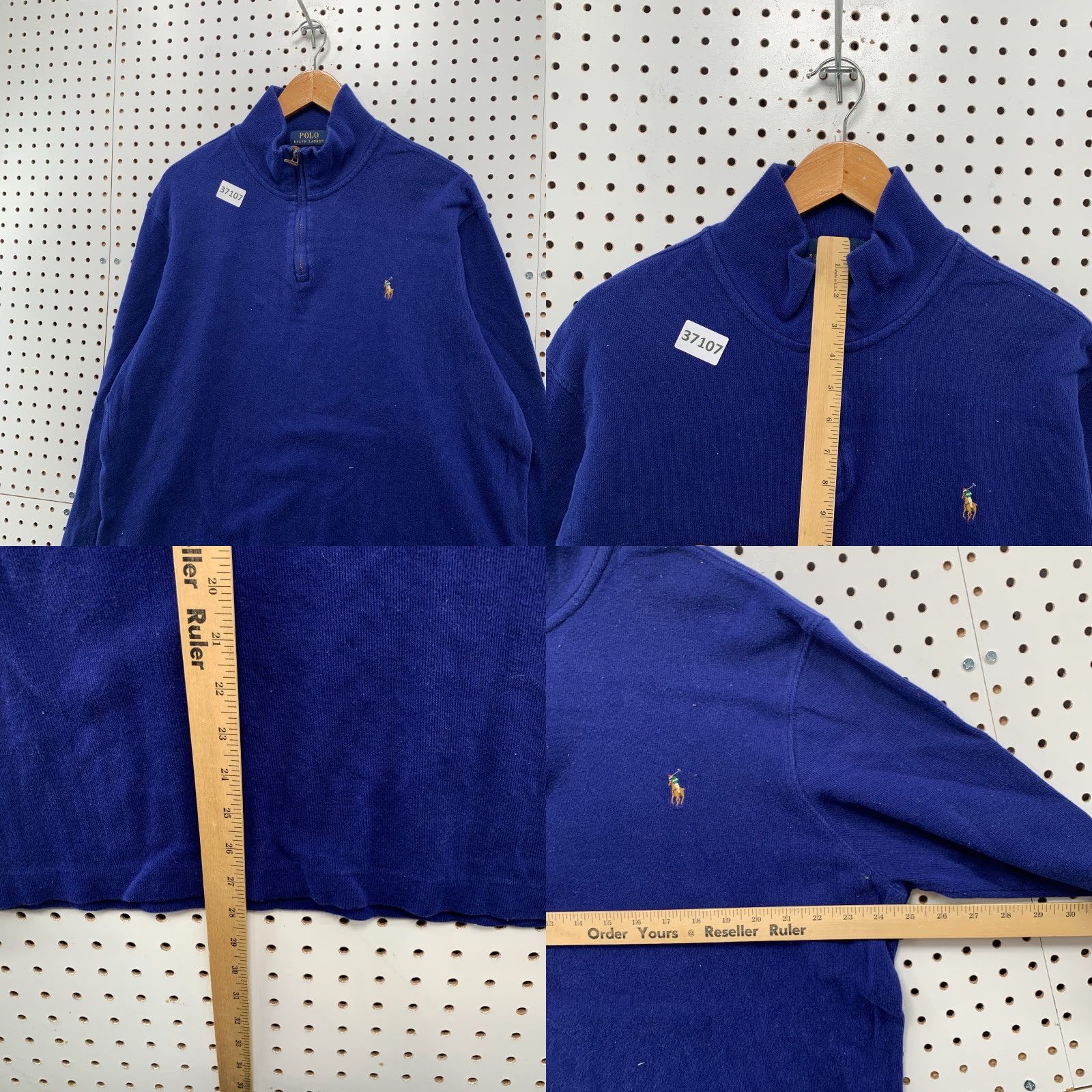 Polo Ralph Lauren Polo Ralph Lauren 1/4 Zip Sweater Mens XL Royal Blue Mock Neck Casual Pony Shirt Size US XL / EU 56 / 4 - 8 Thumbnail