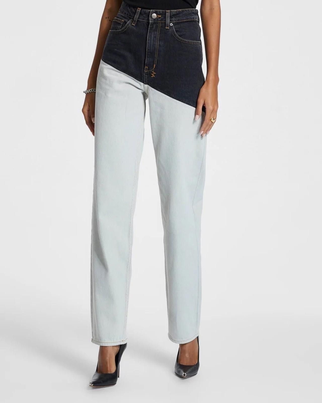 Ksubi new ksubi womens denim jeans playback spliced bone black 23 Size 23" - 2 Thumbnail